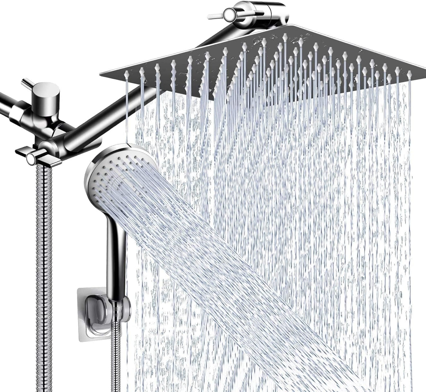 High Pressure Rain Shower Head Combo with Handheld and Extension Arm