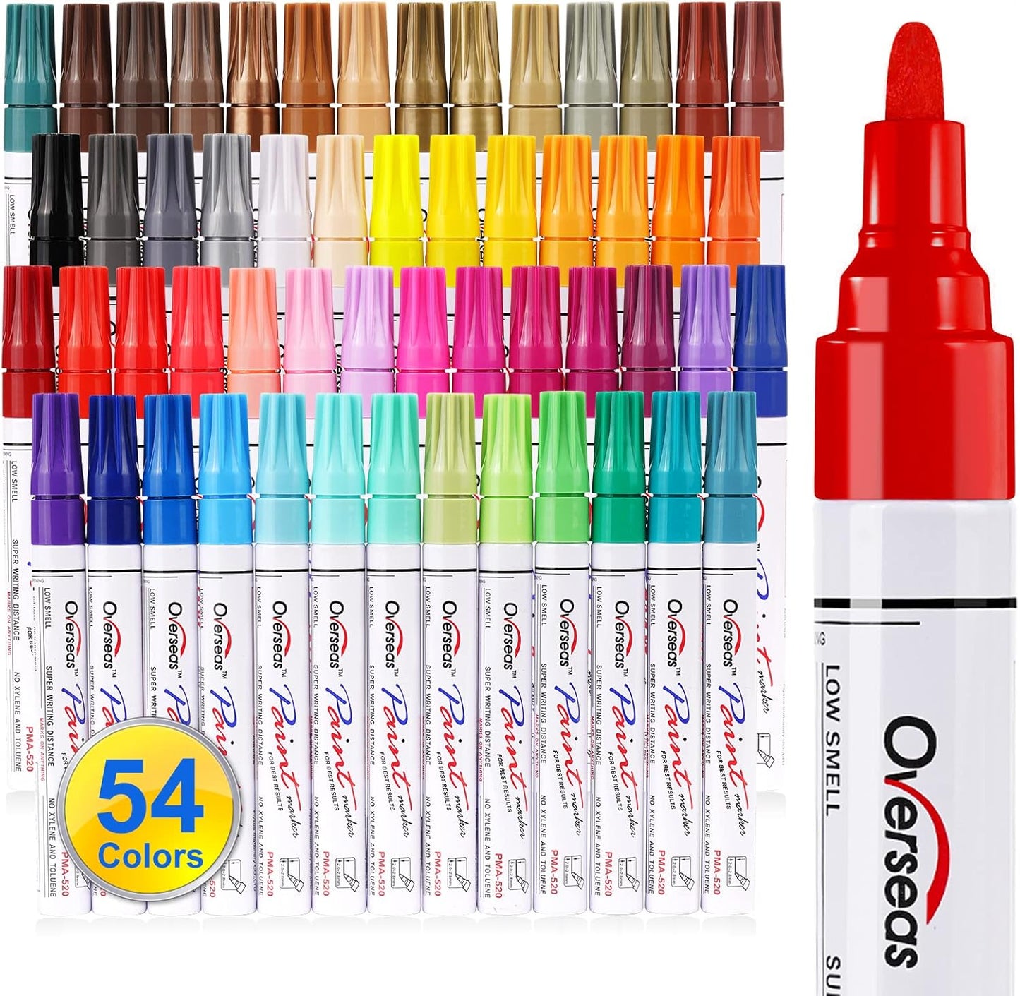 Overseas 54 Colors Paint Pens for Versatile Art Projects