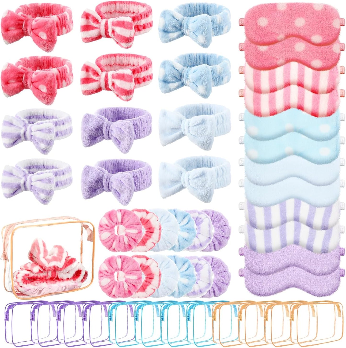 48 Pcs Sleepover Party Supplies for Girls Spa Headband Set