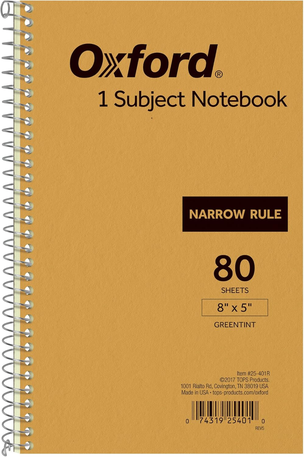 Compact 1-Subject Kraft Notebook, Eco-Friendly Paper, 80 Sheets