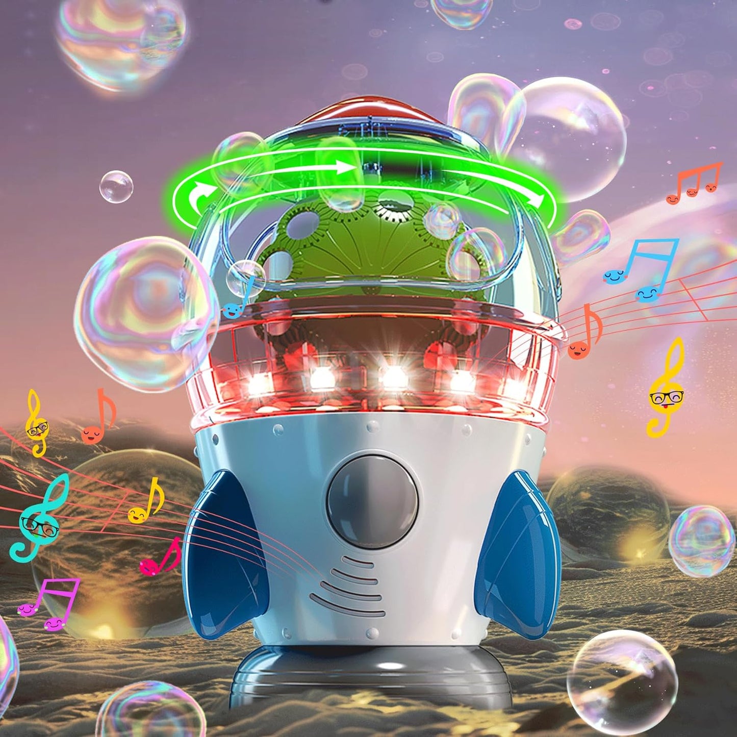 Rocket-Shaped Bubble Machine for Kids & Pets - Fun Adventure