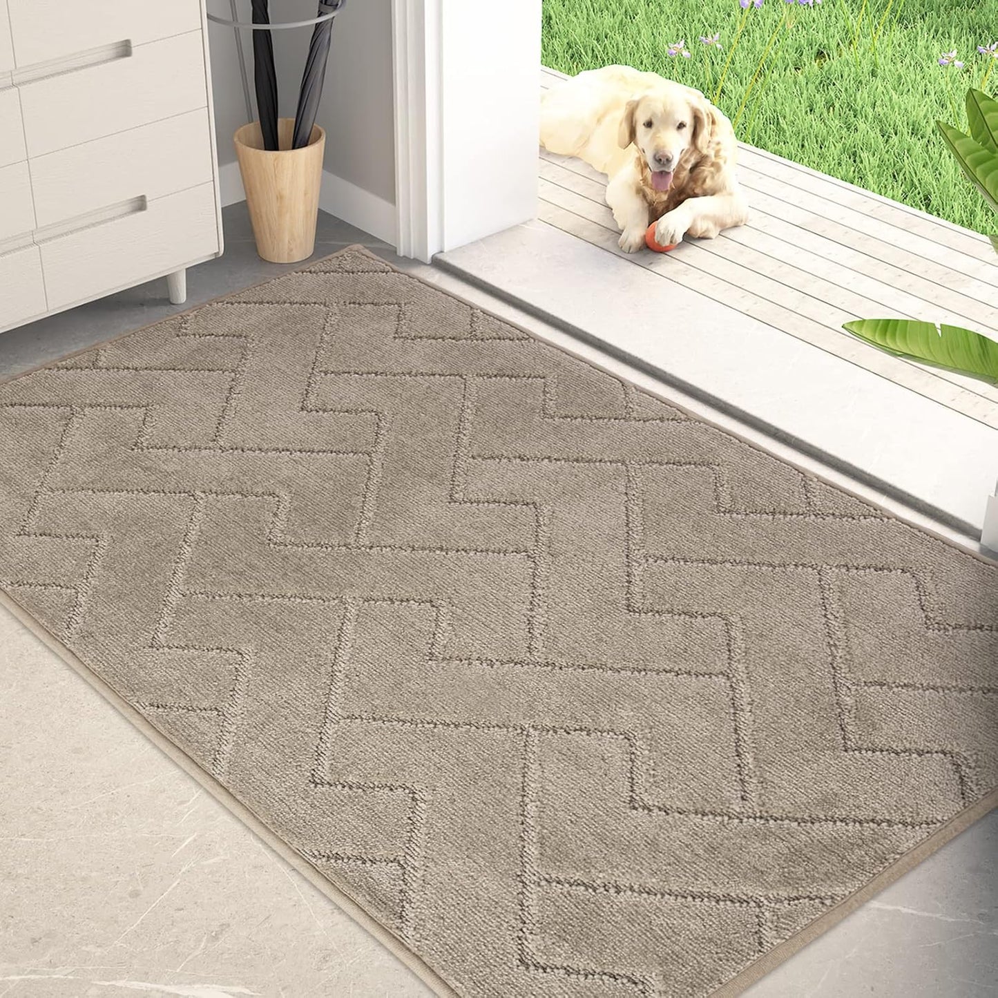 Dirt Trapping Door Mat 32in x 47in Non-Slip for Pets & Shoes