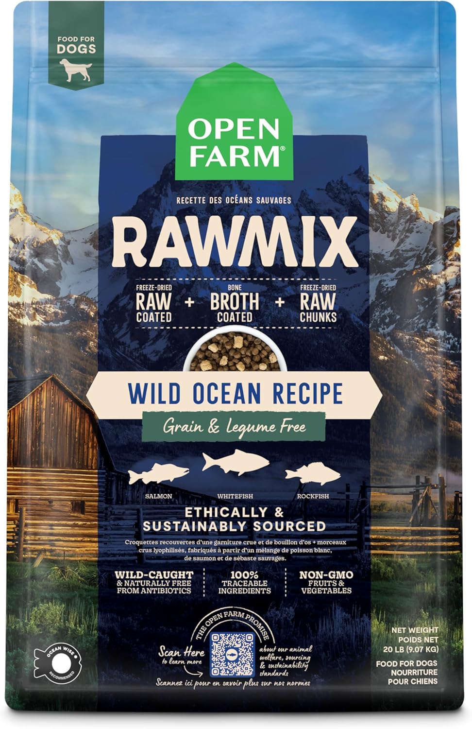 Open Farm RawMix Grain-Free Dry Dog Food with Salmon & Whitefish