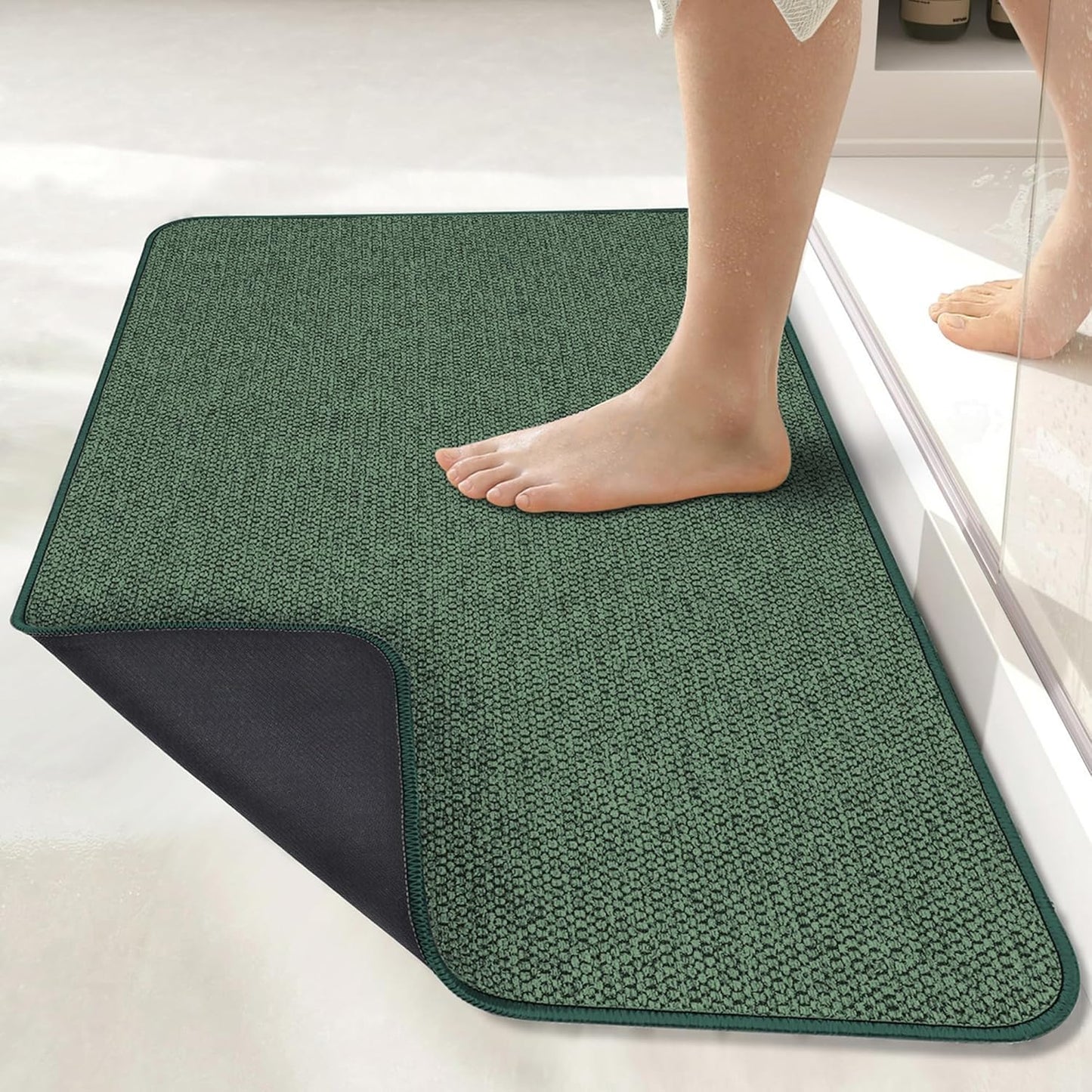 Ultra Thin Bath Mat for Bathroom, Non-Slip Quick Dry Rug
