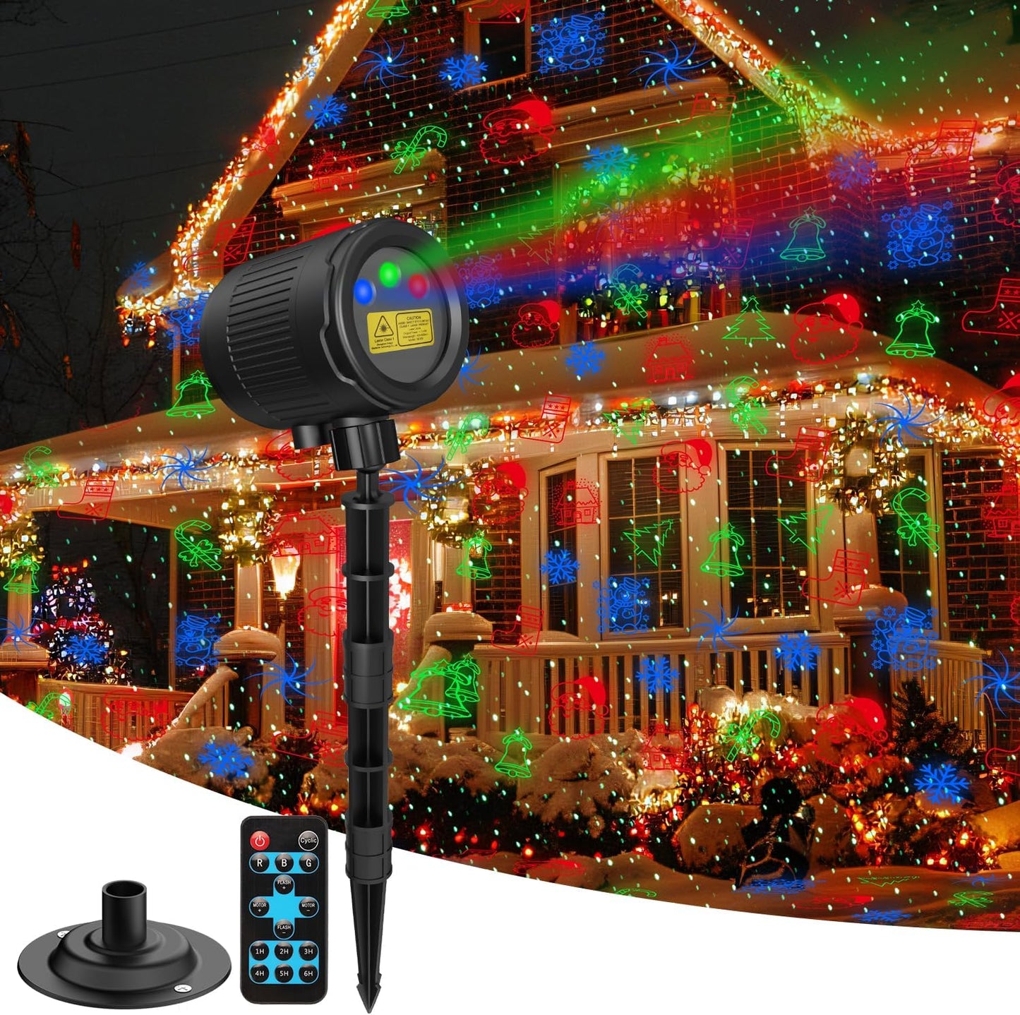 JSTPRO 3-Color RGB Christmas Laser Lights