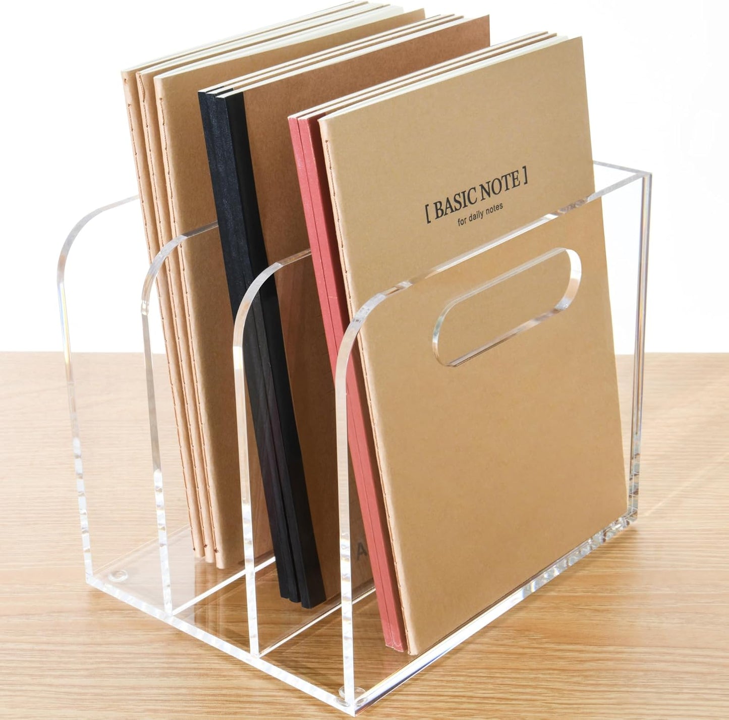 Clear Acrylic Organizers - 3 Vertical Compartments for Storage