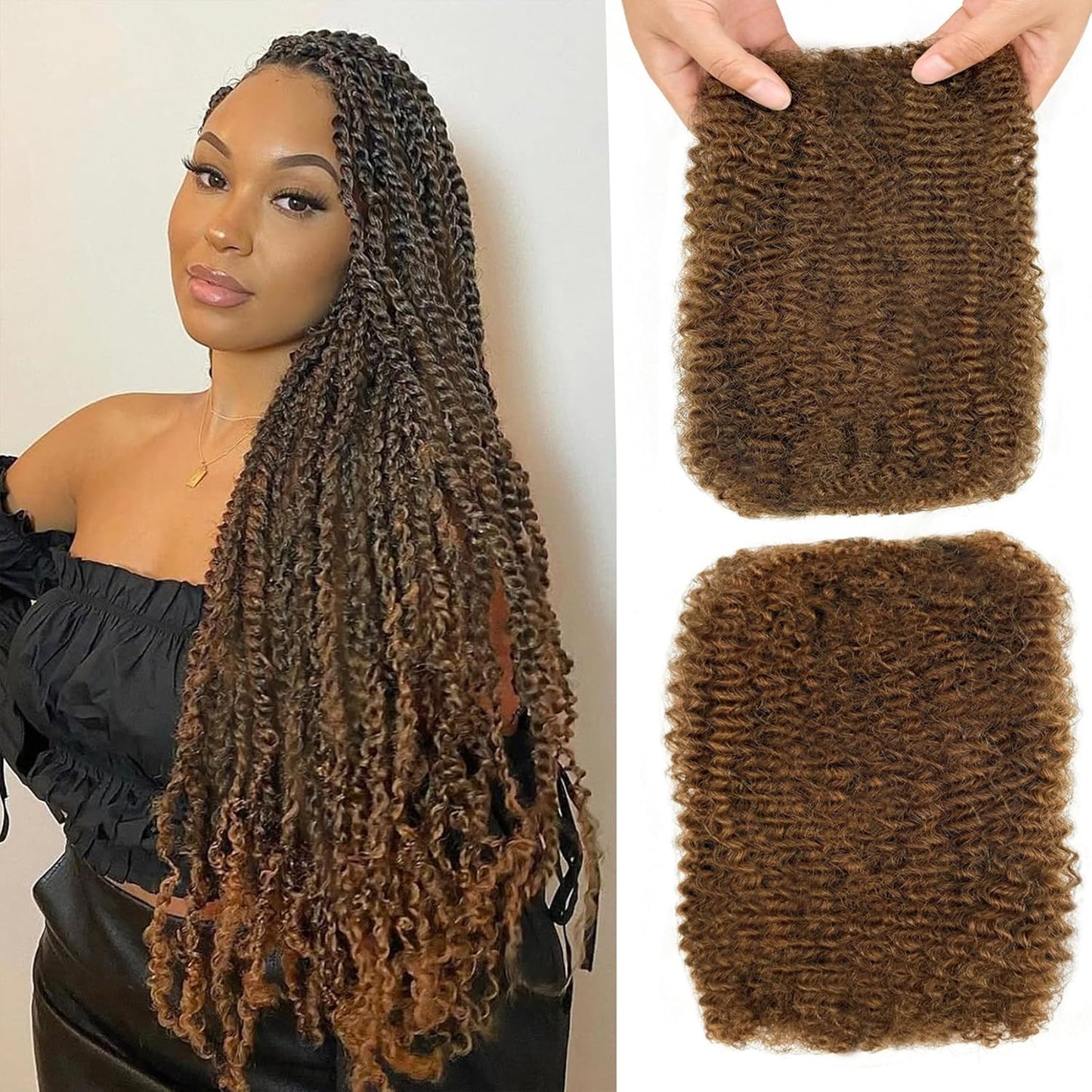 Human Braiding Hair for Twist 20 Inch Afro Kinky Bulk Bundles