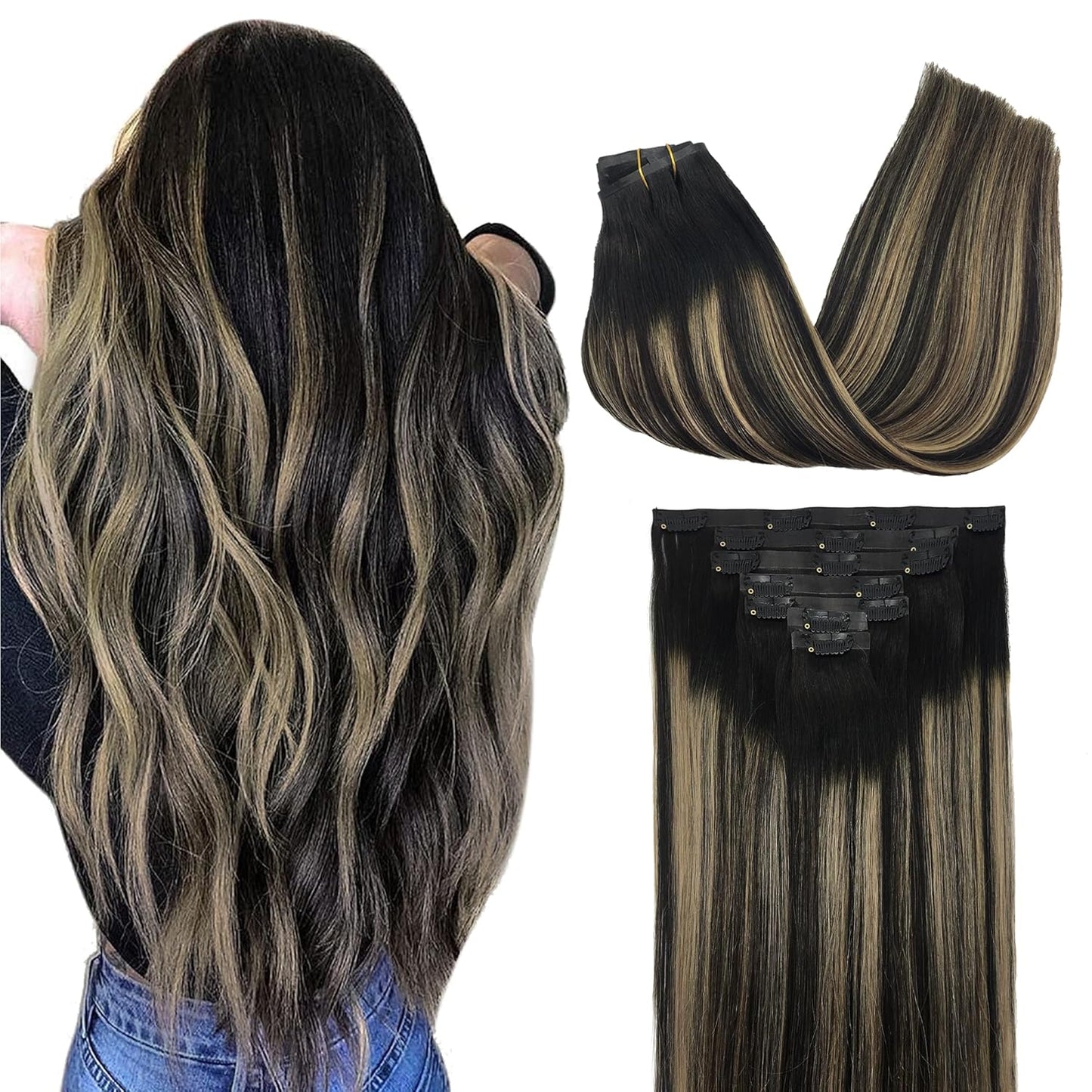 Clip in Hair Extensions Real Human Hair for Luxurious Style