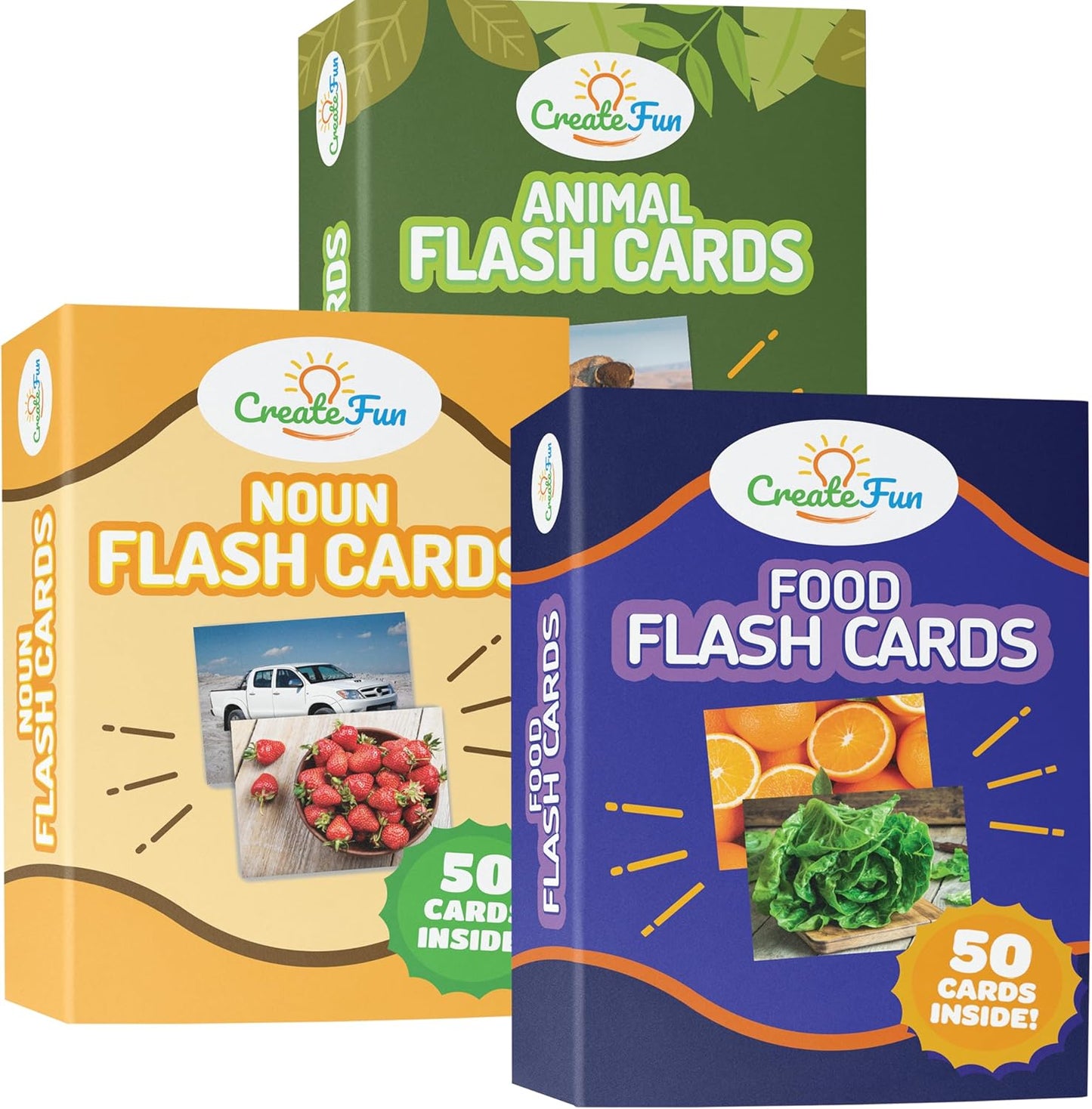 150 Noun Flash Cards Set for Educational Games and Learning
