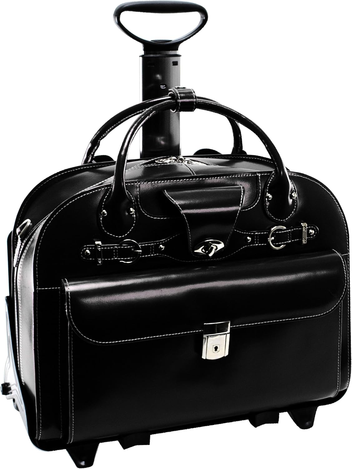 McKlein ROSEVILLE 15in Leather Detachable Wheeled Briefcase Bag