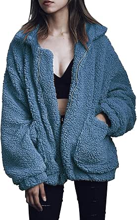Faux Shearling Shaggy Oversized Shacket Jacket for Women