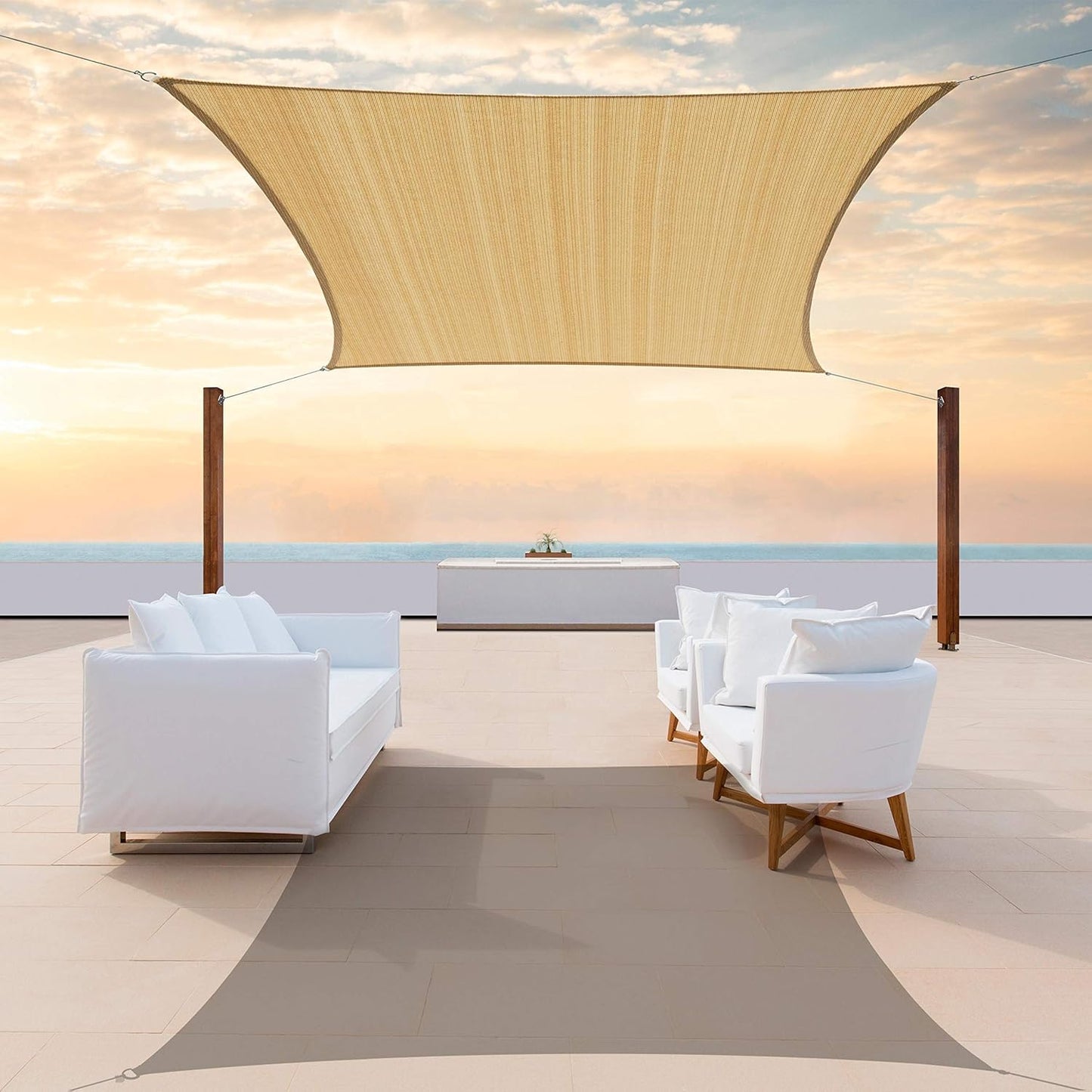 ColourTree Custom Size 16ft x 23ft Sand Beige Sun Shade Sail Canopy