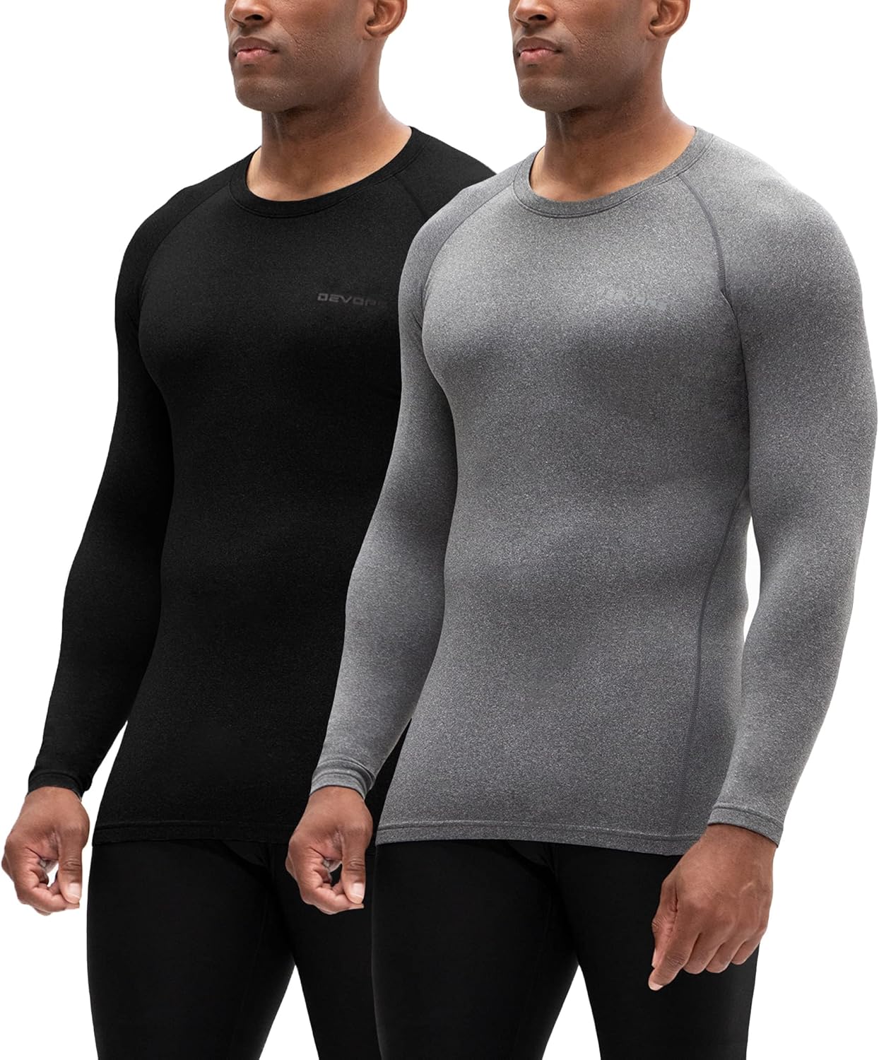 DEVOPS Men's Thermal Long Sleeve Compression Shirts for Comfort