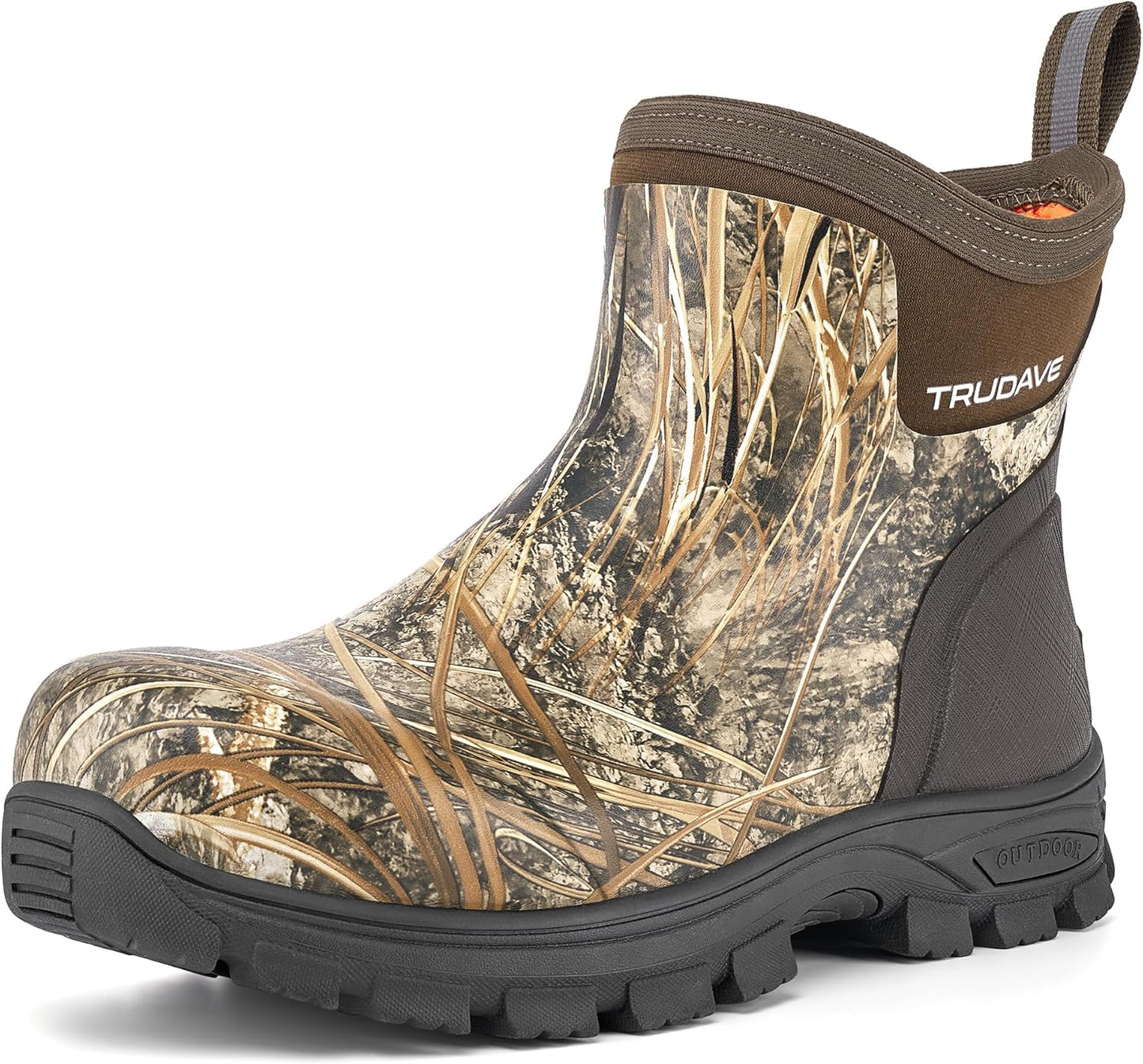 Trudave Men's Waterproof Rain Boots for Outdoor Work and Play