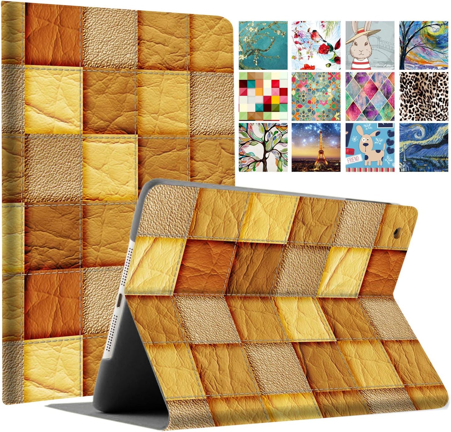 DuraSafe iPad PRO 11 Inch 1st Gen Case - Brown Patchwork Design