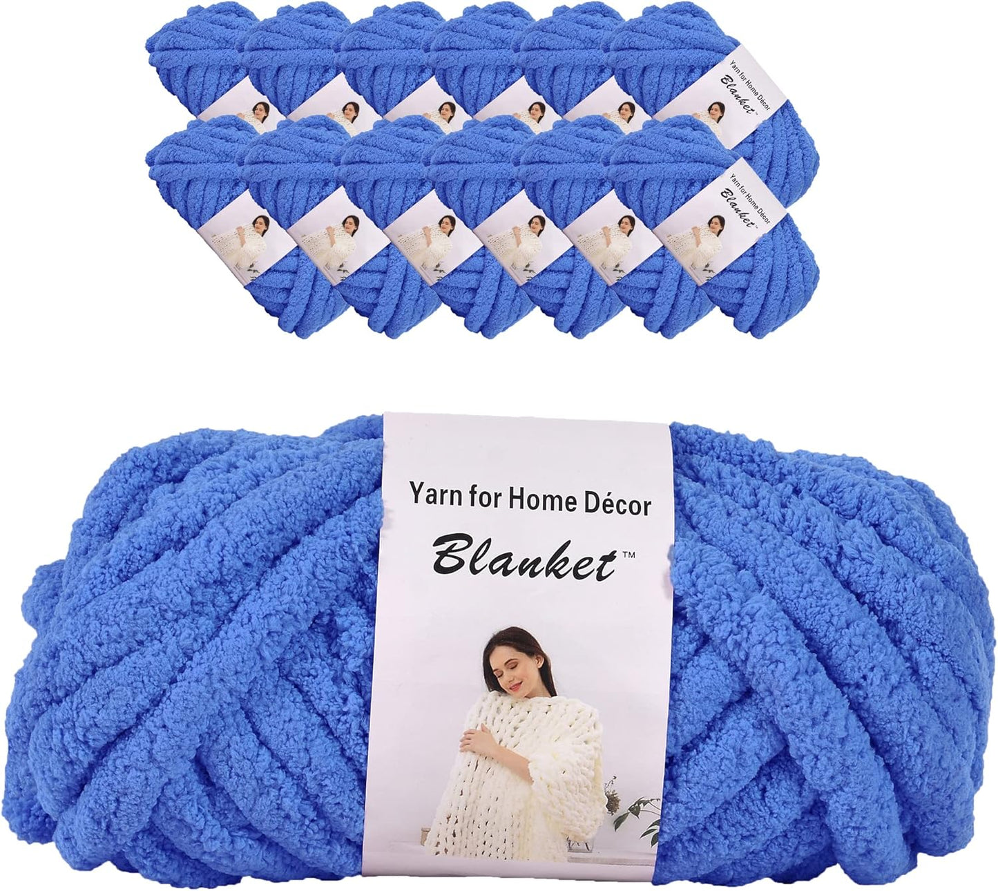 Alzoear Chenille Chunky Yarn for DIY Knit Blanket Projects