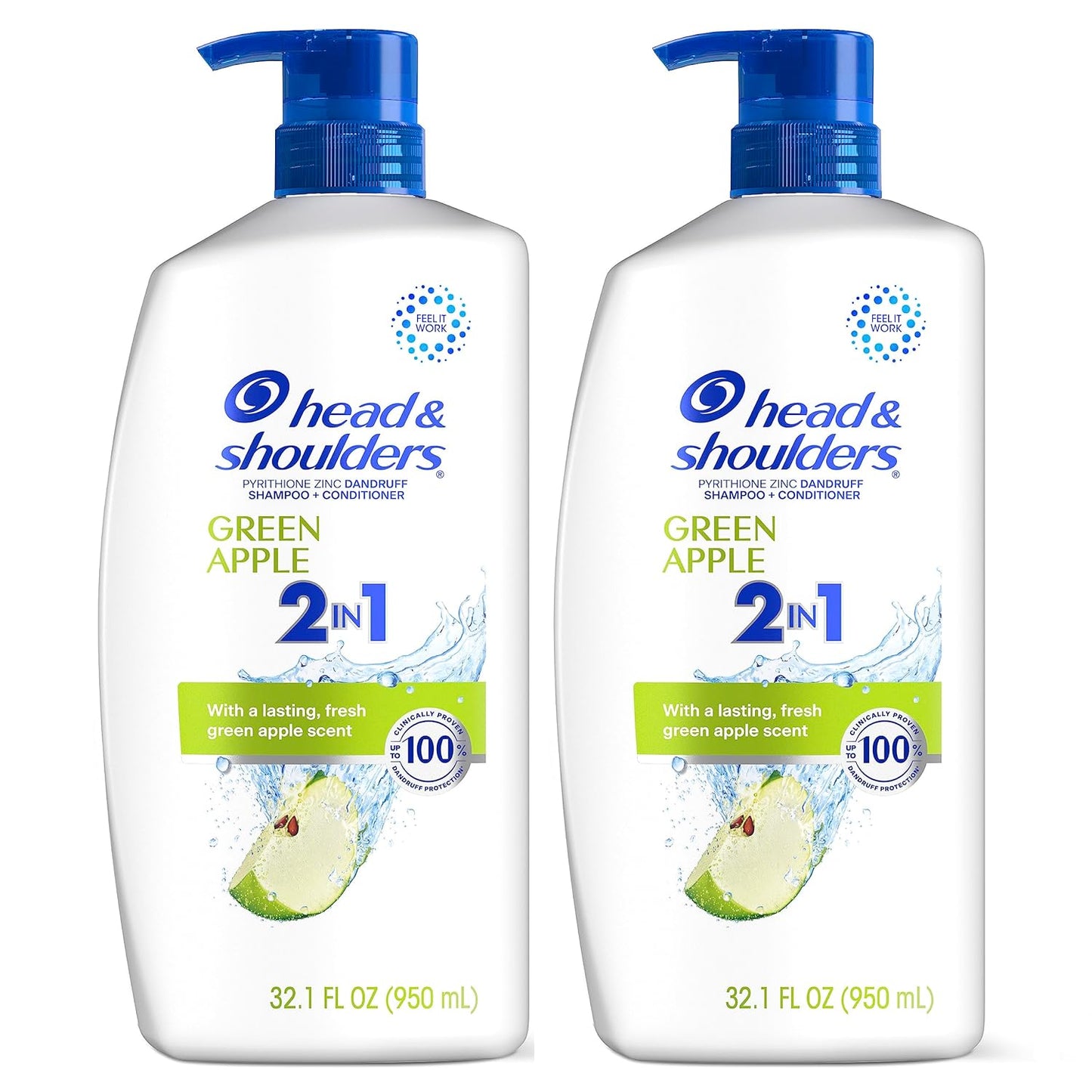 Head & Shoulders 2-in-1 Green Apple Set, 32.1 oz x 2 Pack
