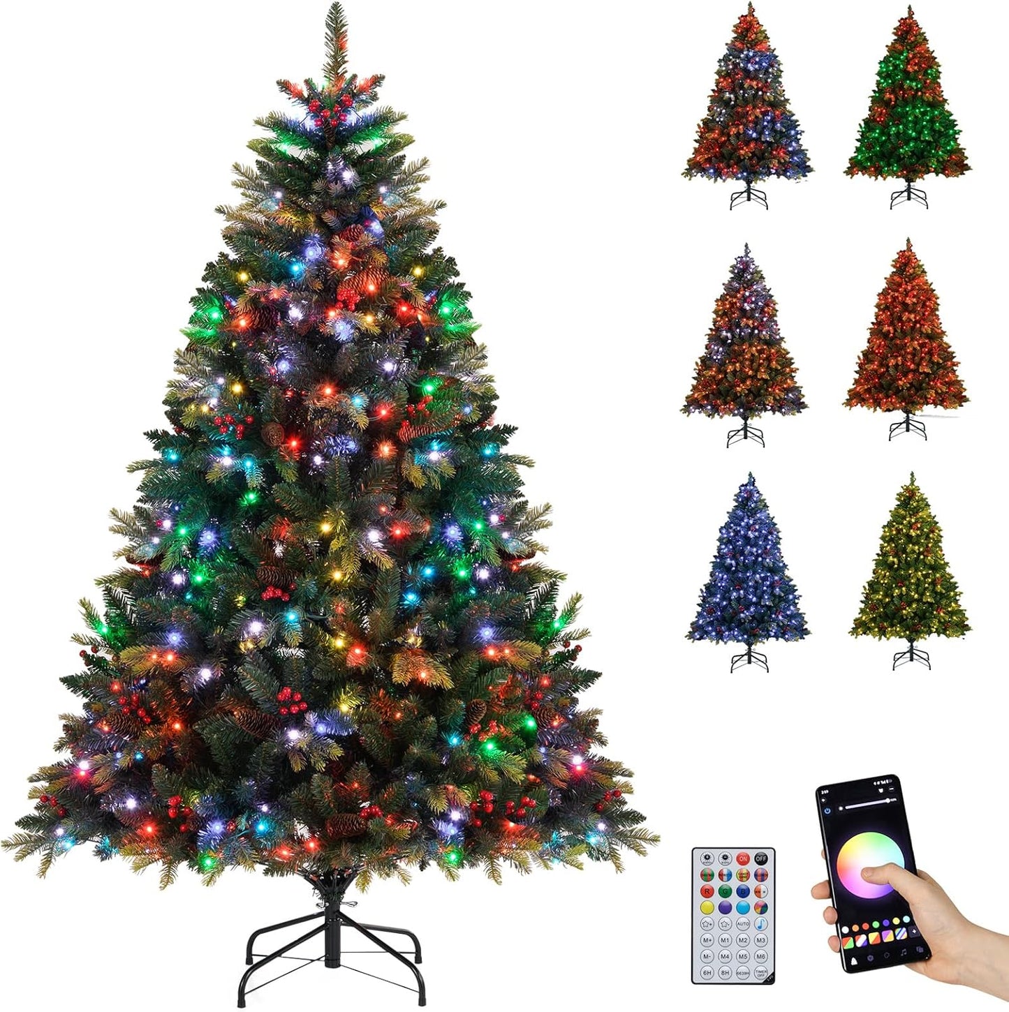 Goplus 6 FT Smart Pre-Lit Christmas Tree with RGB Lights