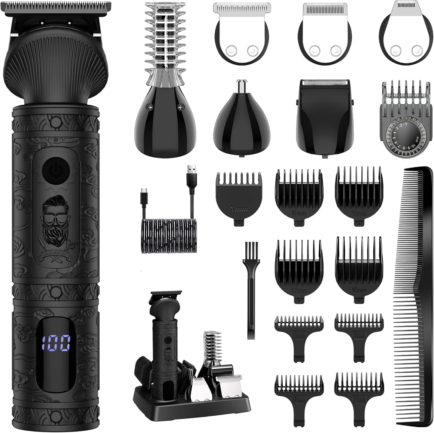 Beard Trimmer for Men Professional 7 in 1 Grooming Kit