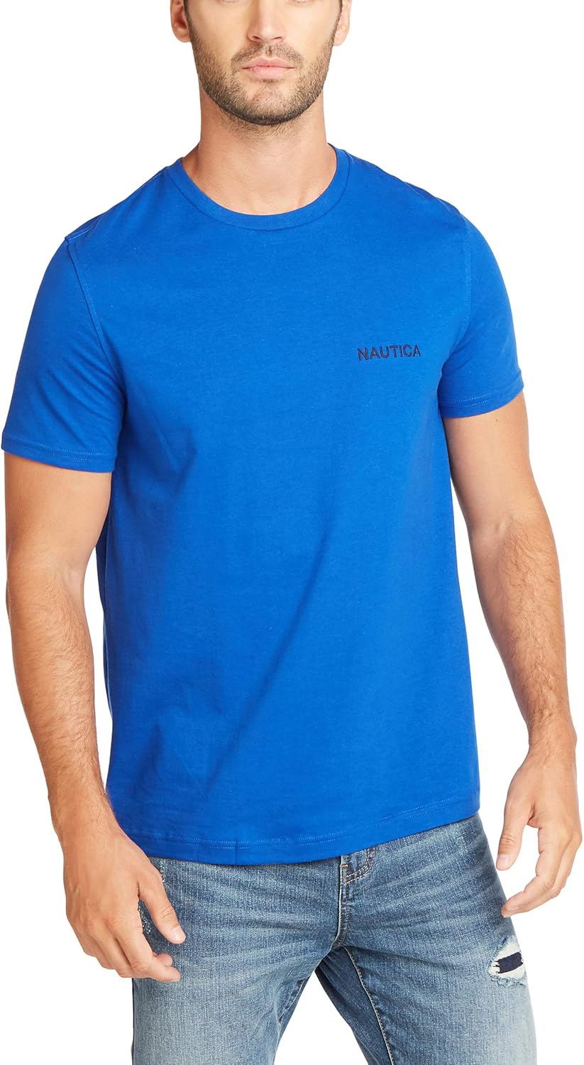 Nautica Short Sleeve Solid Crew Neck T-shirt for Casual Style