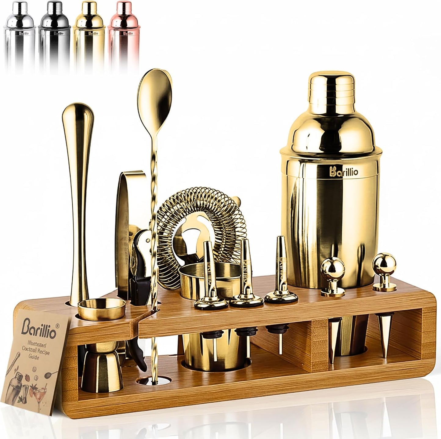 Barillio Gold Bartender Kit - 23-Pc Stainless Steel Set