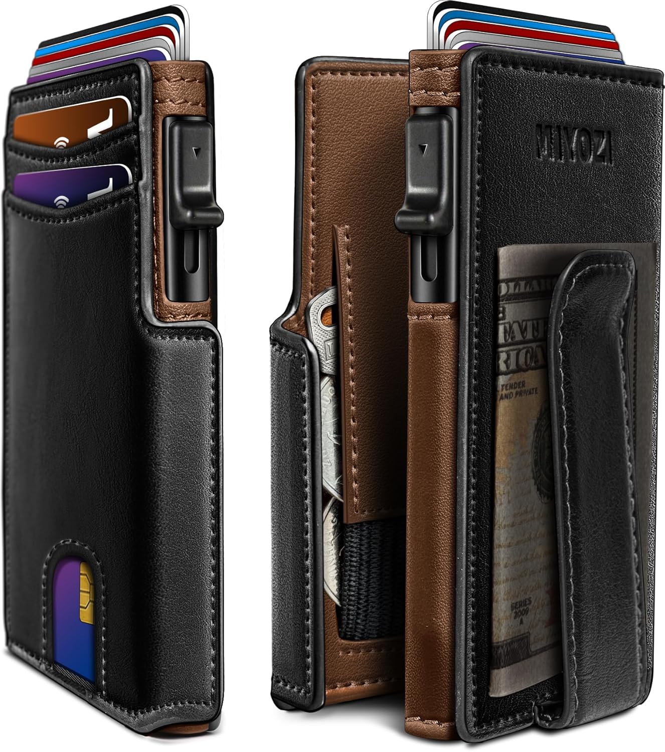 Men Wallet with Money Clip and RFID Blocking for Front Pocket