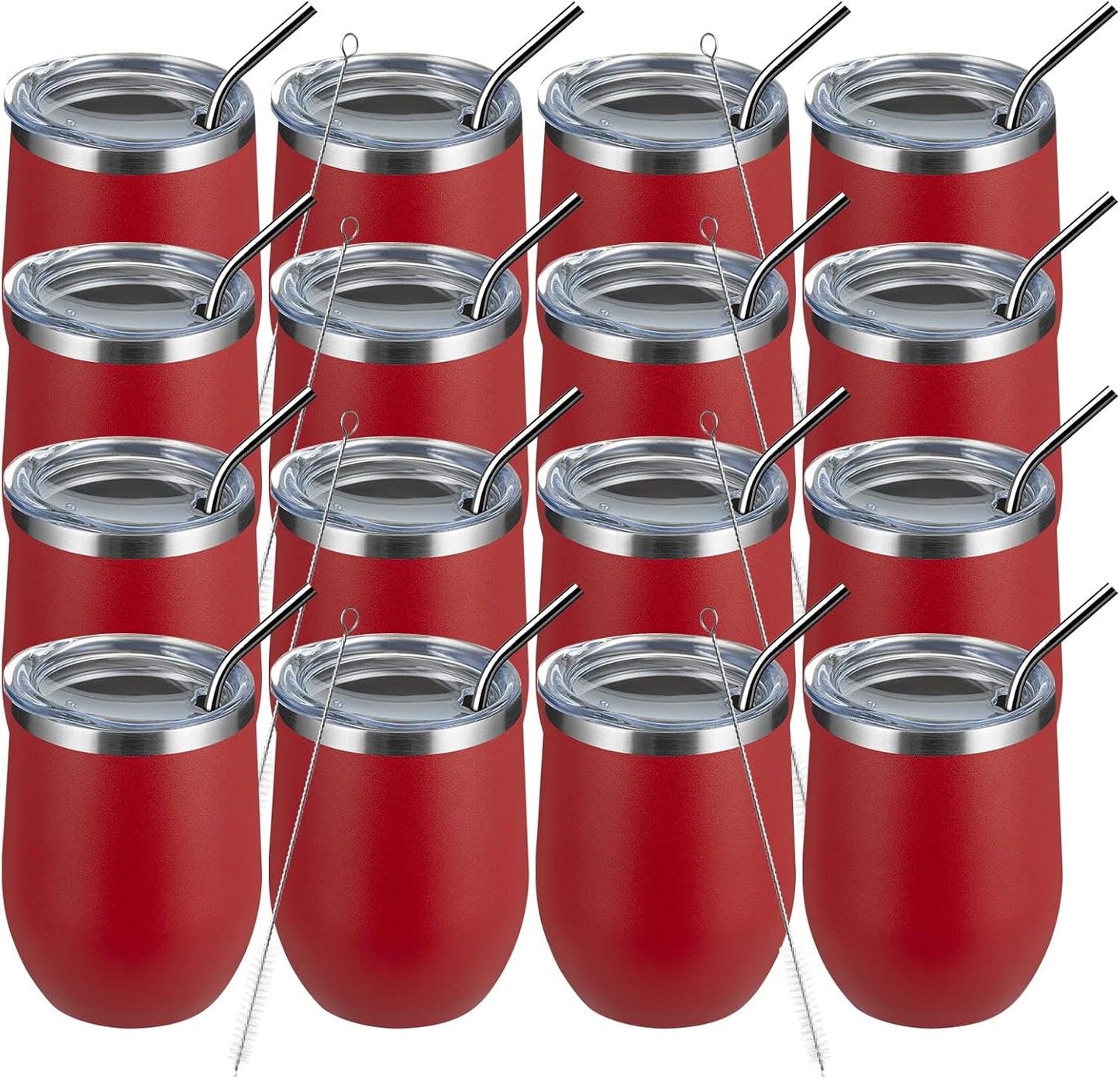 12oz Wine Tumbler Set of 16 for Perfect Gifts and Events