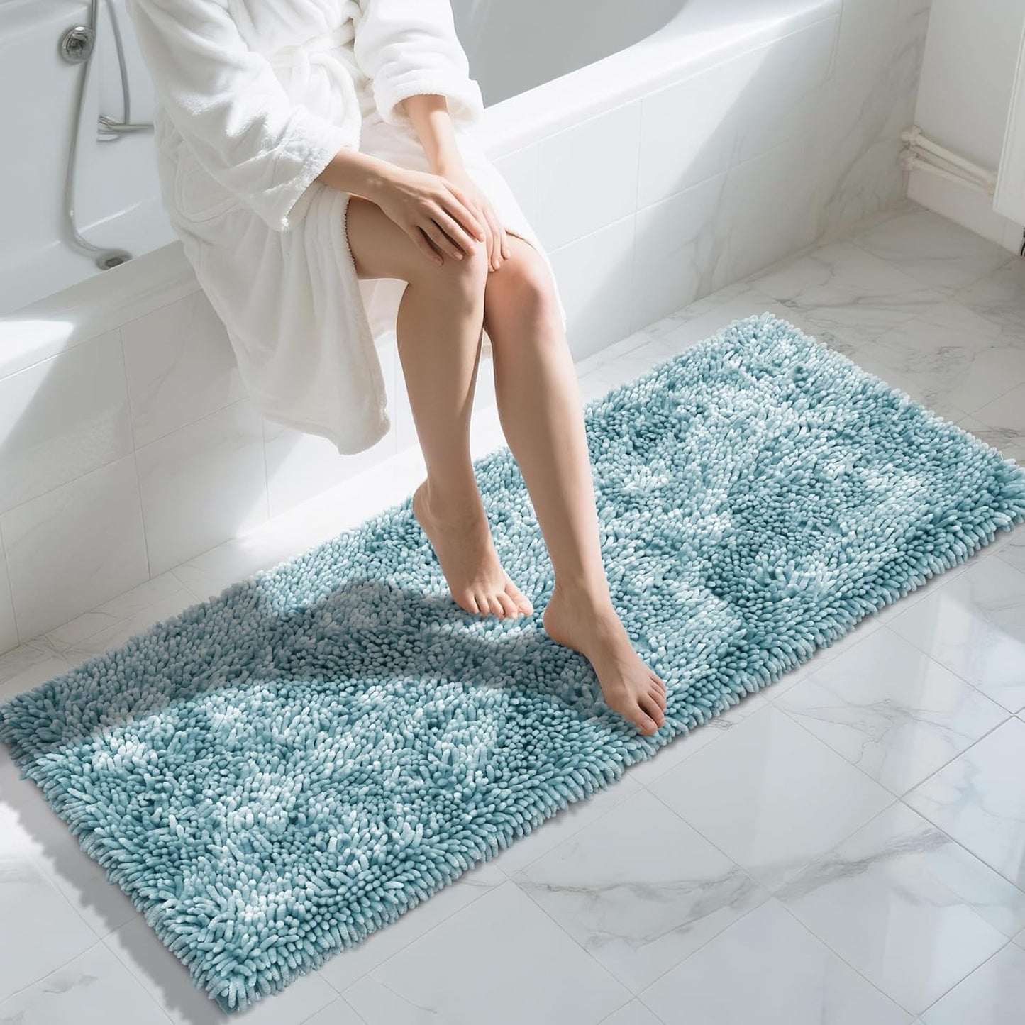 Yimobra Long Bathroom Rugs Runner 60x24 Inch for Luxurious Comfort