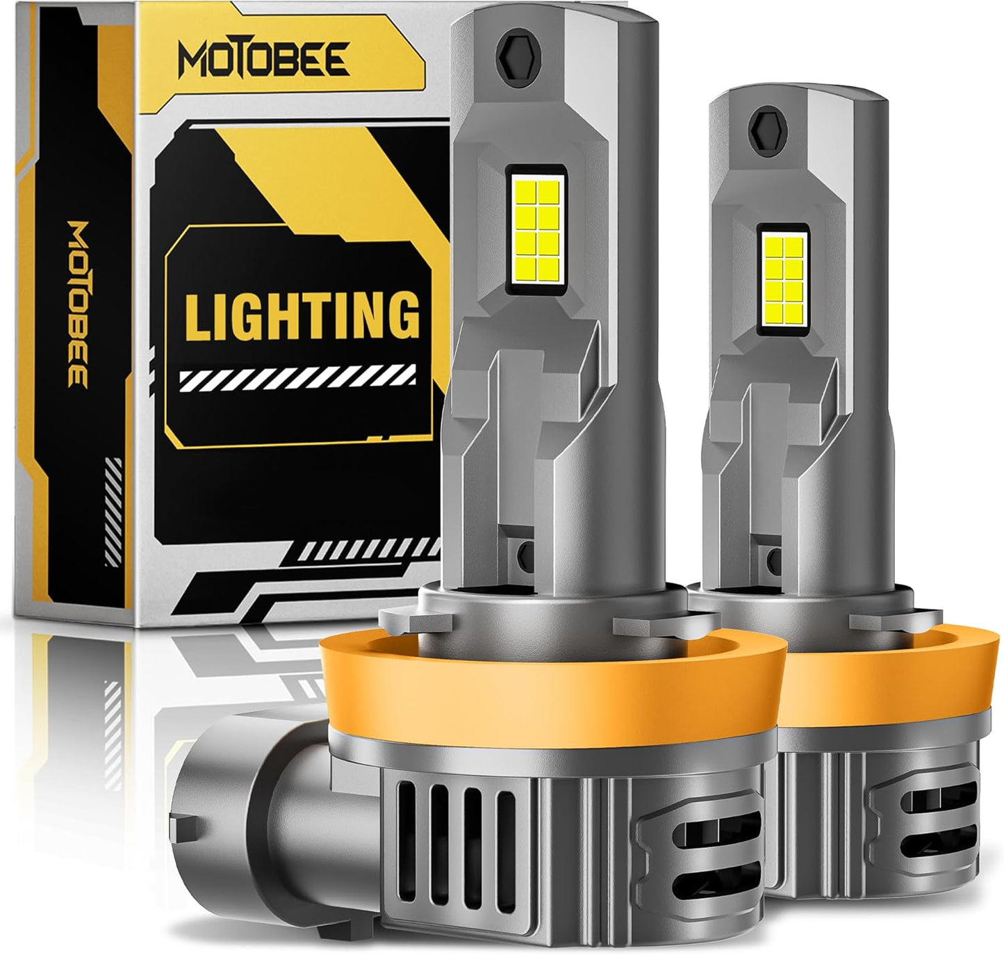H11/H9 Bulbs with 32000LM Brightness and Cooling Fan for Safety