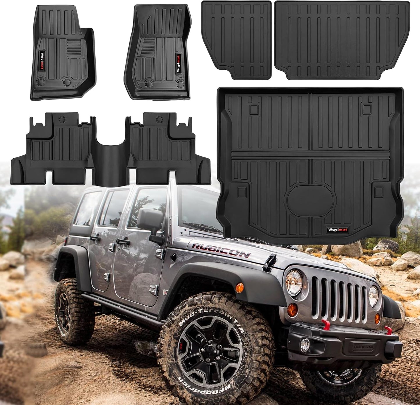 Custom Floor Mats for 2007-2018 Jeep Wrangler JK 4 Door