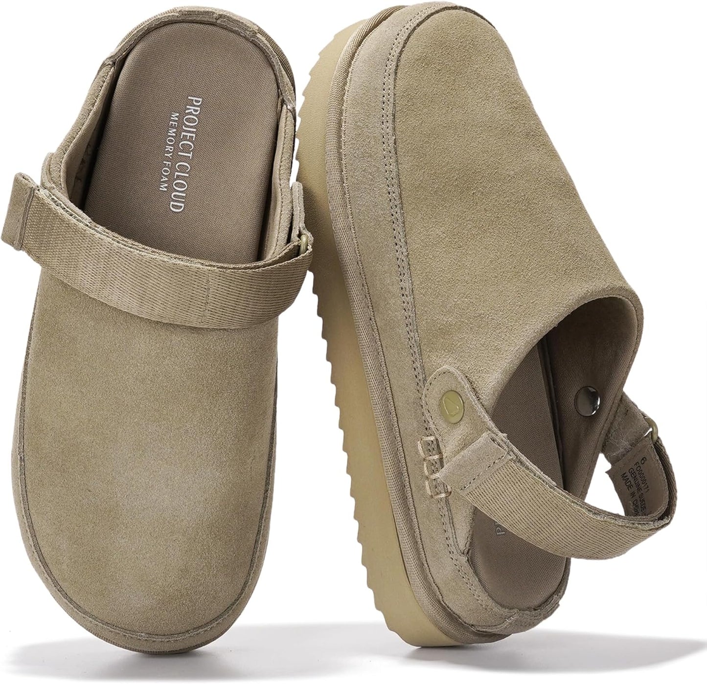 Genuine Suede Clogs for Women with Memory Foam Comfort