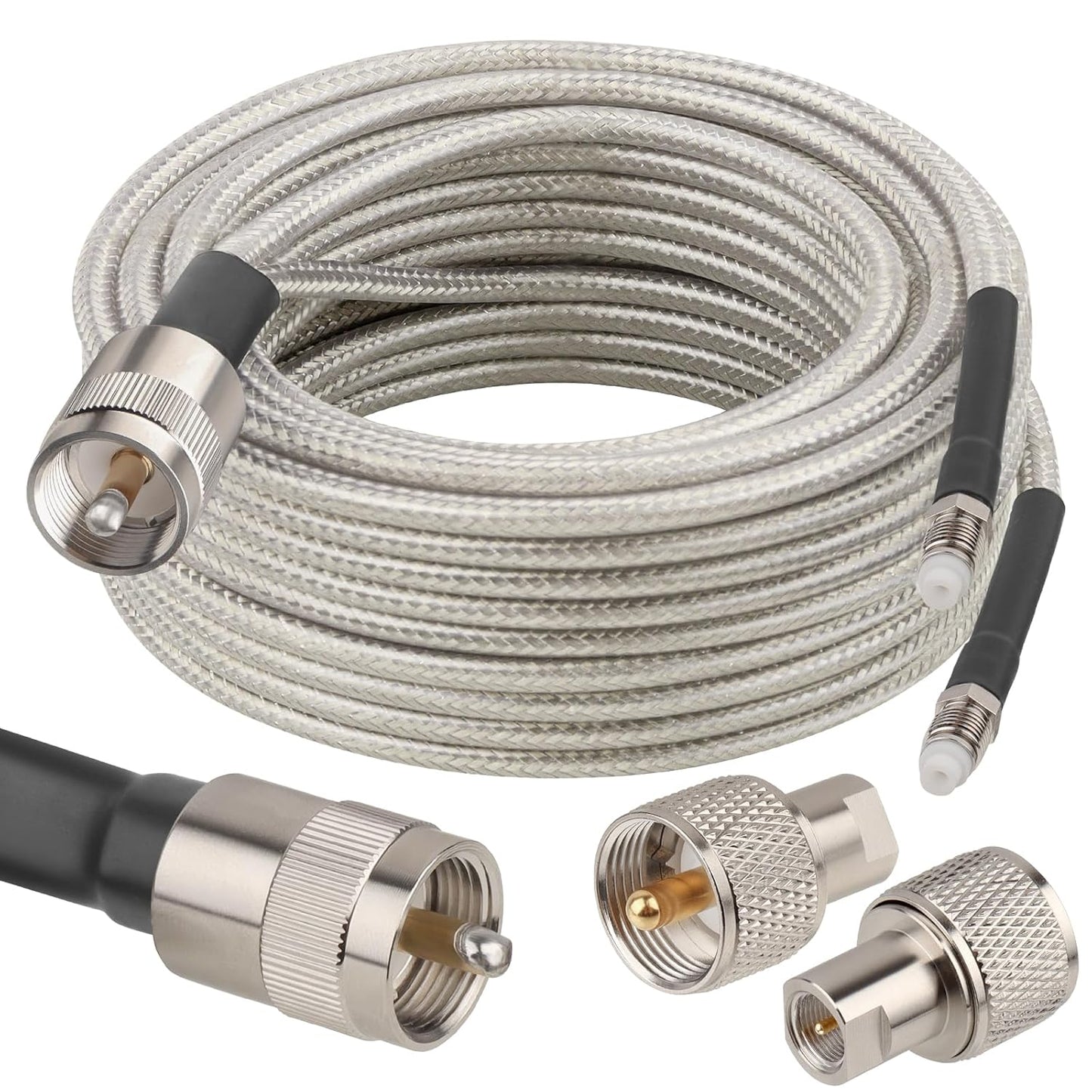Dual CB Antenna Coax Cable 20FT for Optimal Signal Transfer