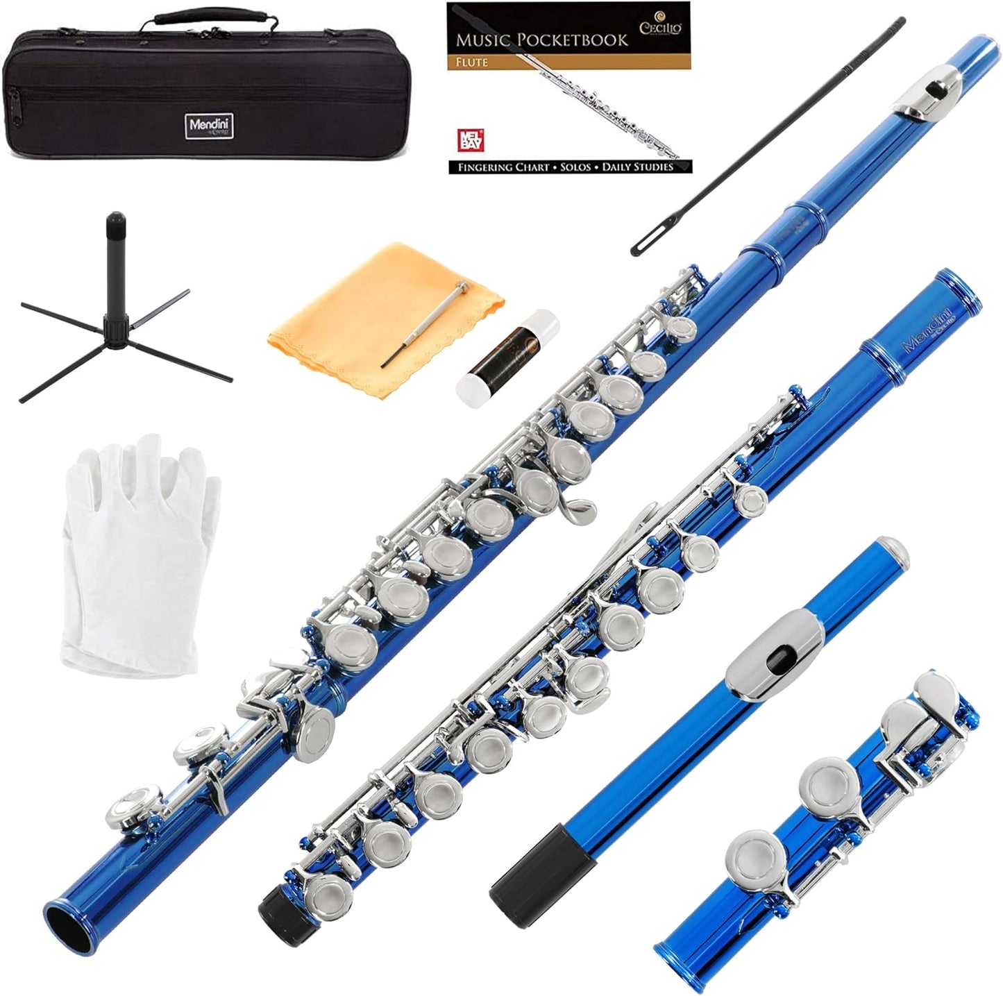 Mendini Flute for Beginners with Case, Stand, and Lesson Book