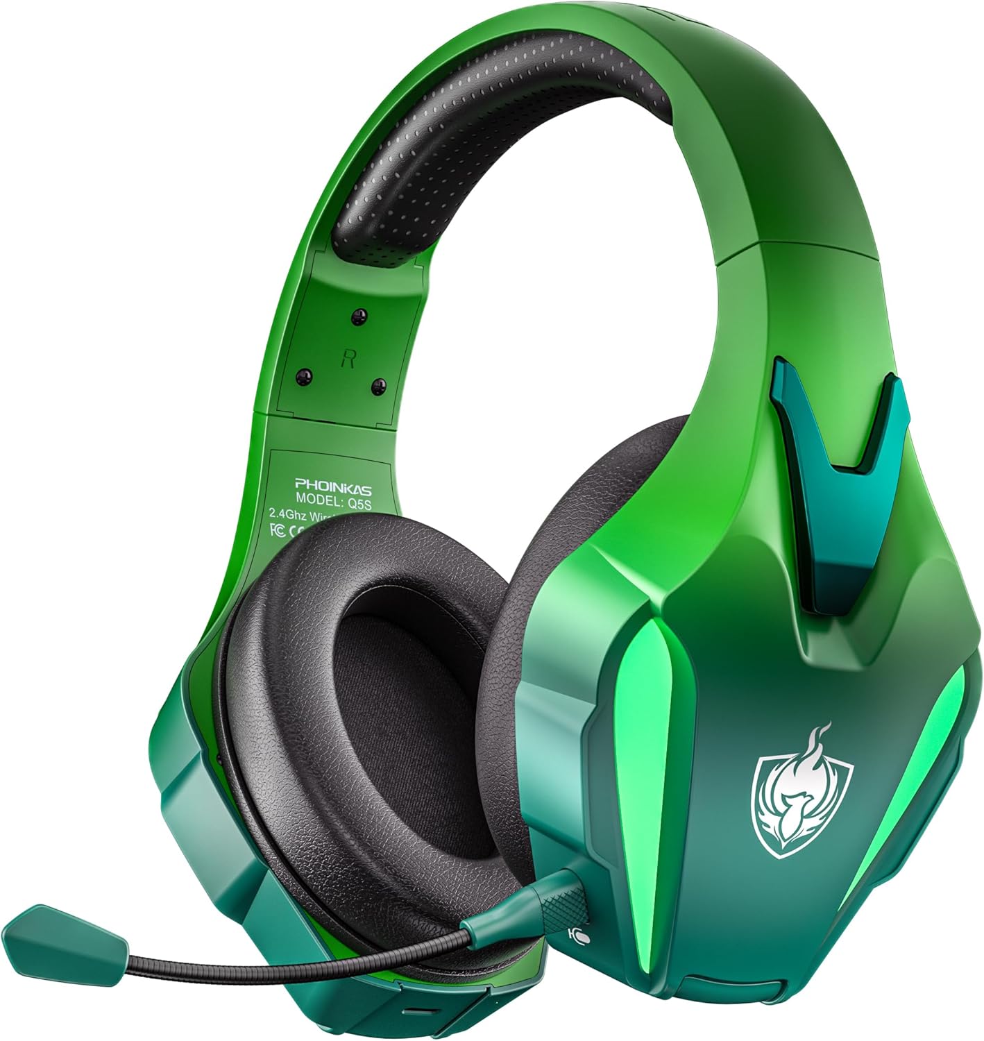 PHOINIKAS Wireless Gaming Headset with 7.1 Stereo Sound