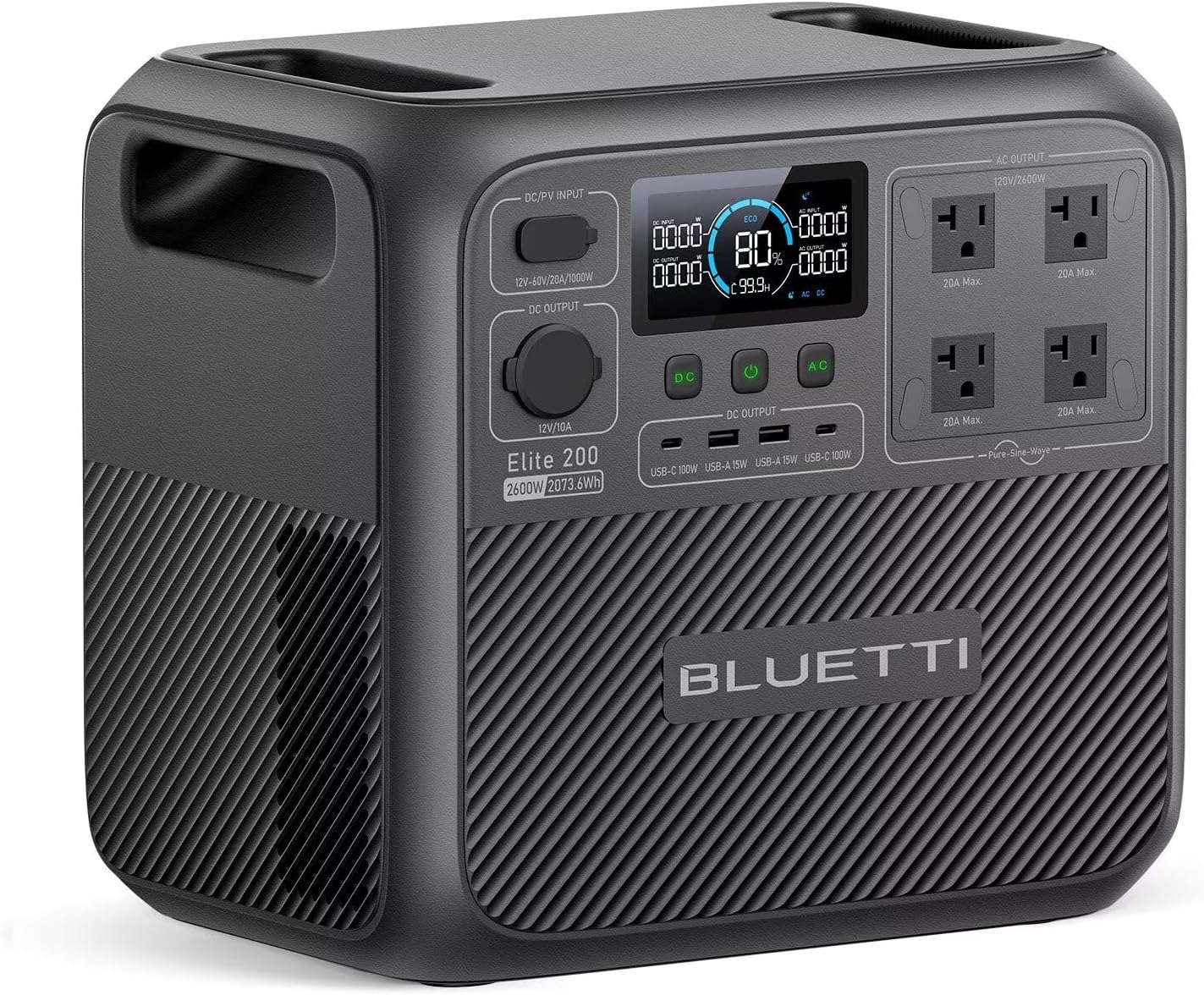 BLUETTI Elite 200 V2: 2,073.6Wh Power Station - 4 AC Outlets