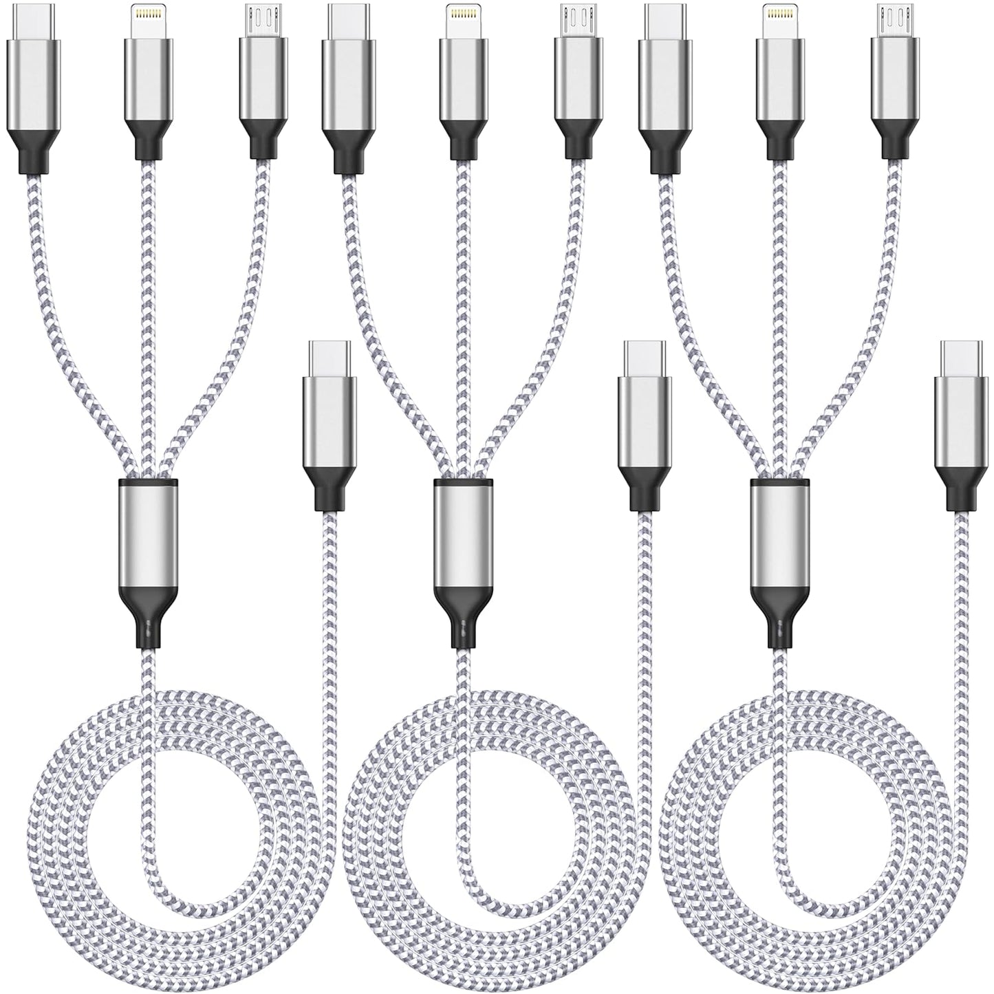 Fast Charge 3-in-1 USB C Cable Trio by Xnewcable