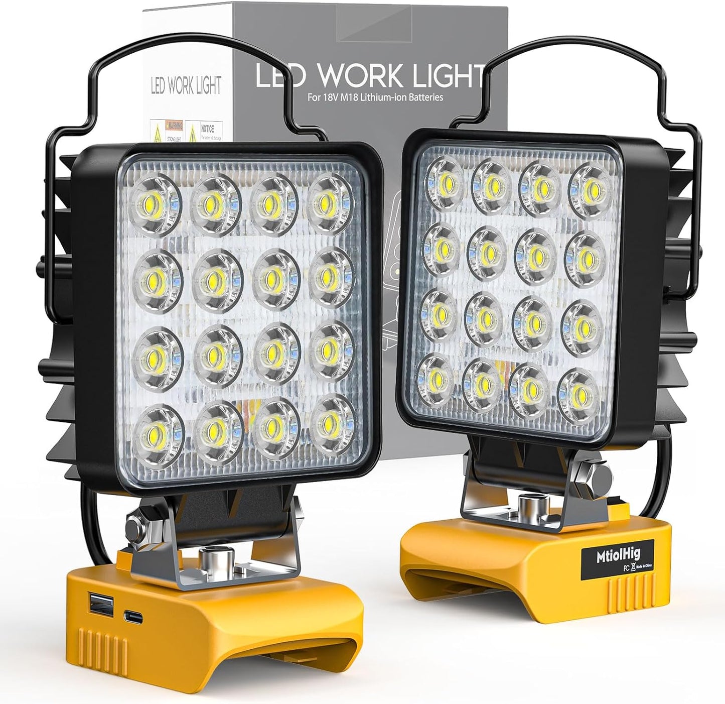 Cordless LED Work Light 7000 Lumens Compatible with Dewalt