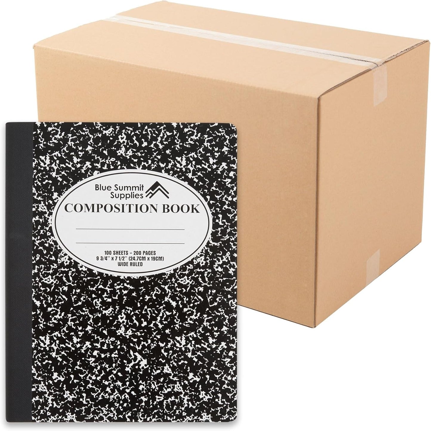 Blue Summit Black Composition Notebook for School and Home Use