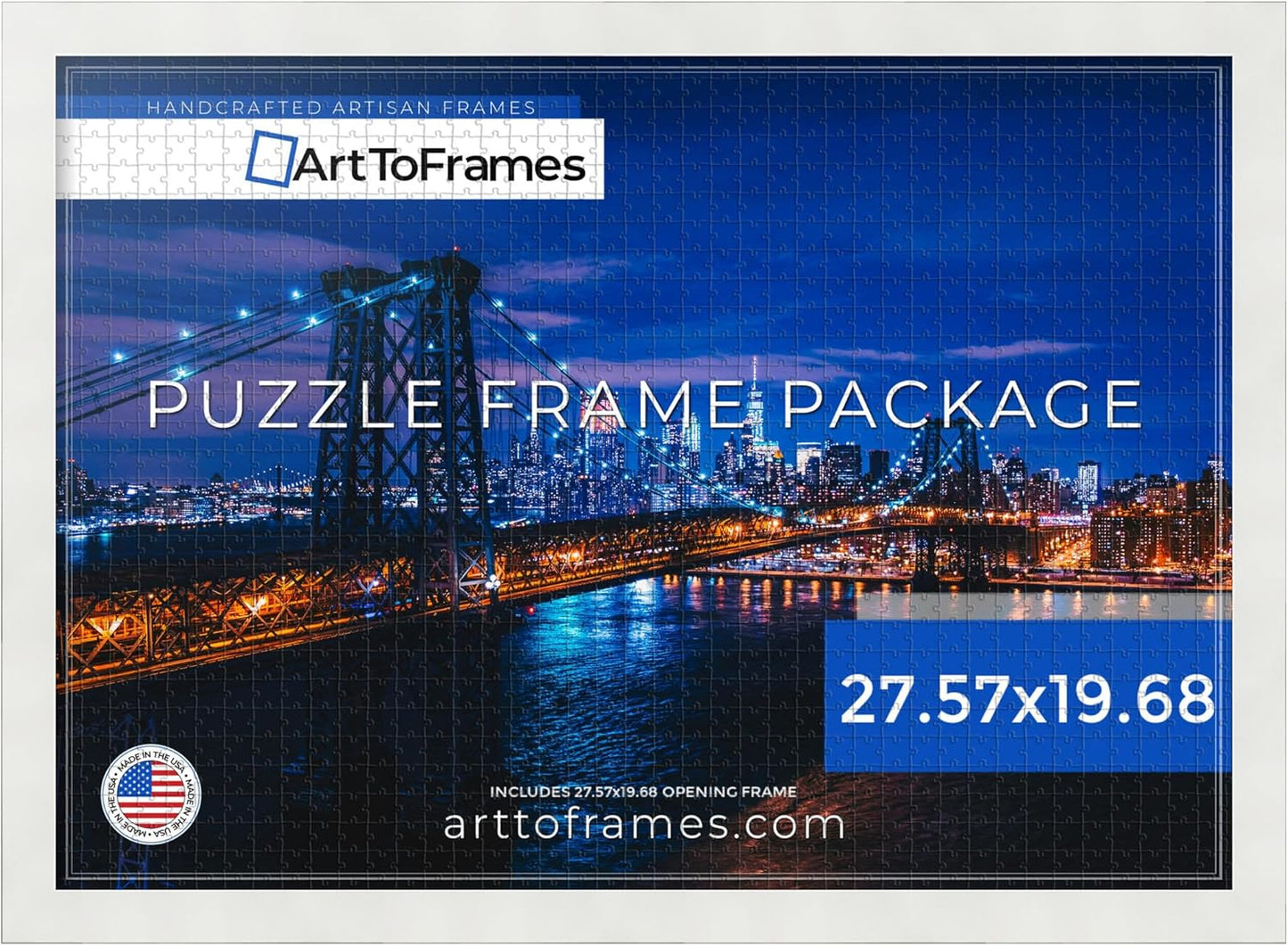 27.57x19.68 INCH White Frame for 1000 Piece Puzzles Display