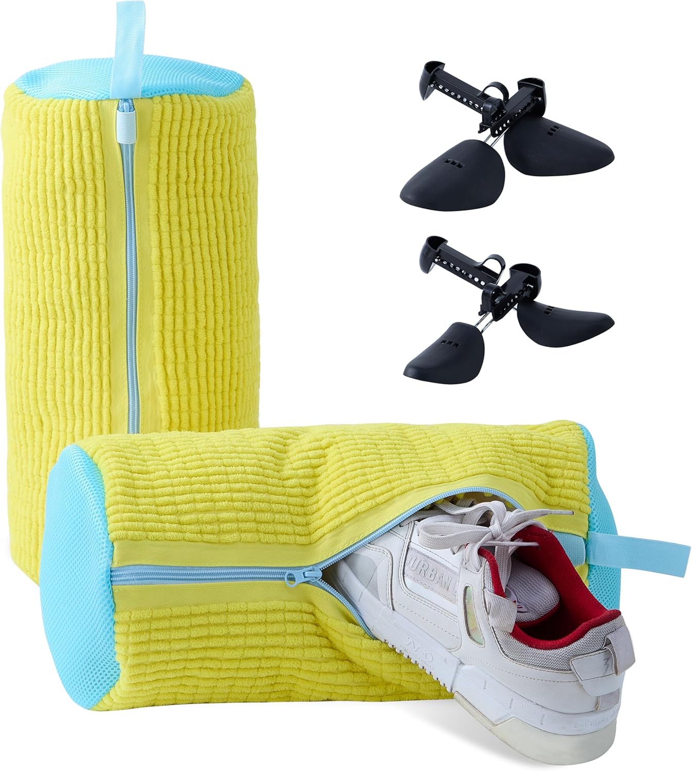Reusable Shoe Cleaning Bags with Adjustable Trees - 2 Pcs