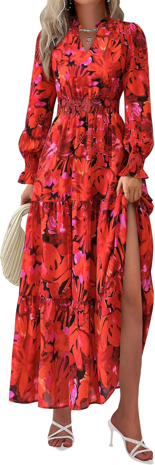 PRETTYGARDEN Women's Floral Maxi Dress for Casual Elegance