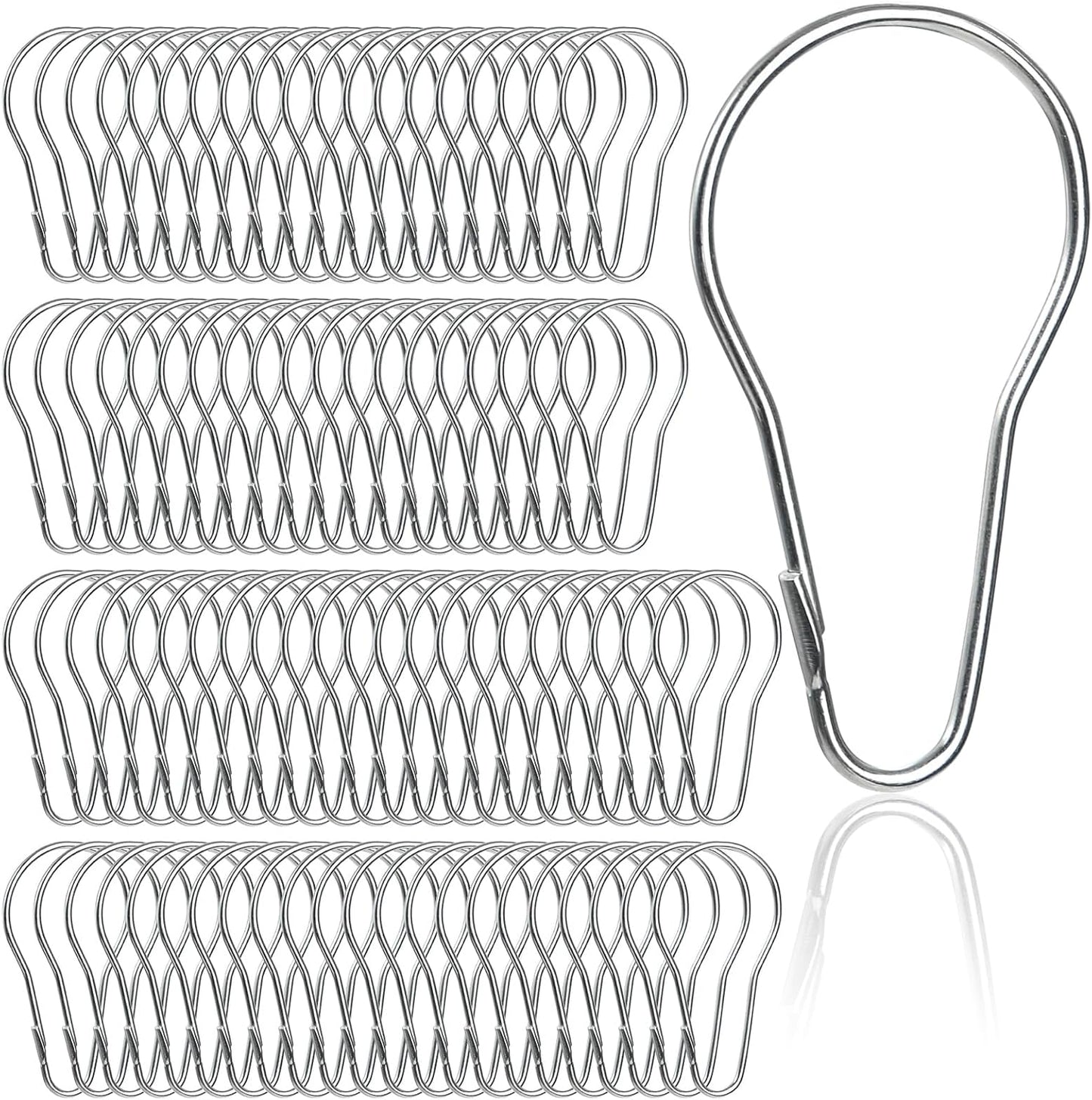 200 Rust-Proof Metal Shower Curtain Hooks by Lyellfe