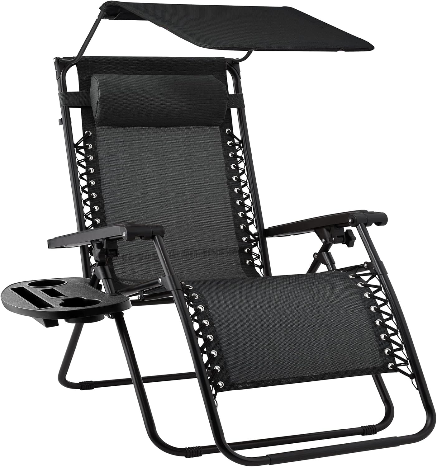 Folding Zero Gravity Outdoor Recliner Lounge Chair with Canopy
