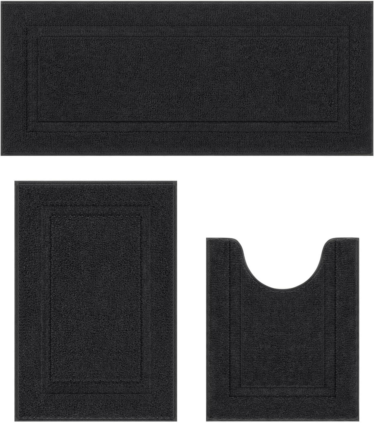 Ultra Soft Bathroom Runner Rugs Set of 3 for Home Use