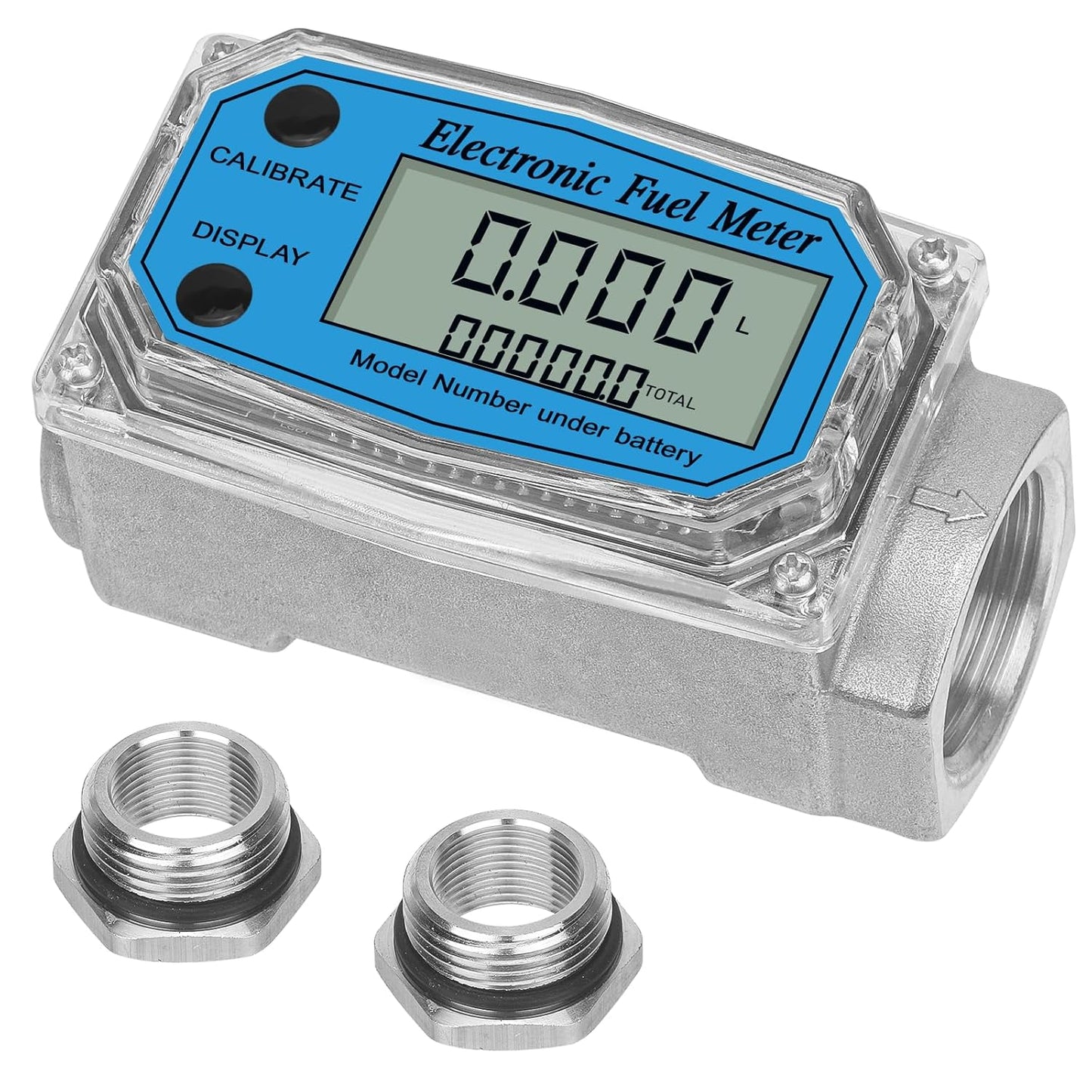1in Digital Turbine Flow Meter for Water, Diesel, and Gasoline