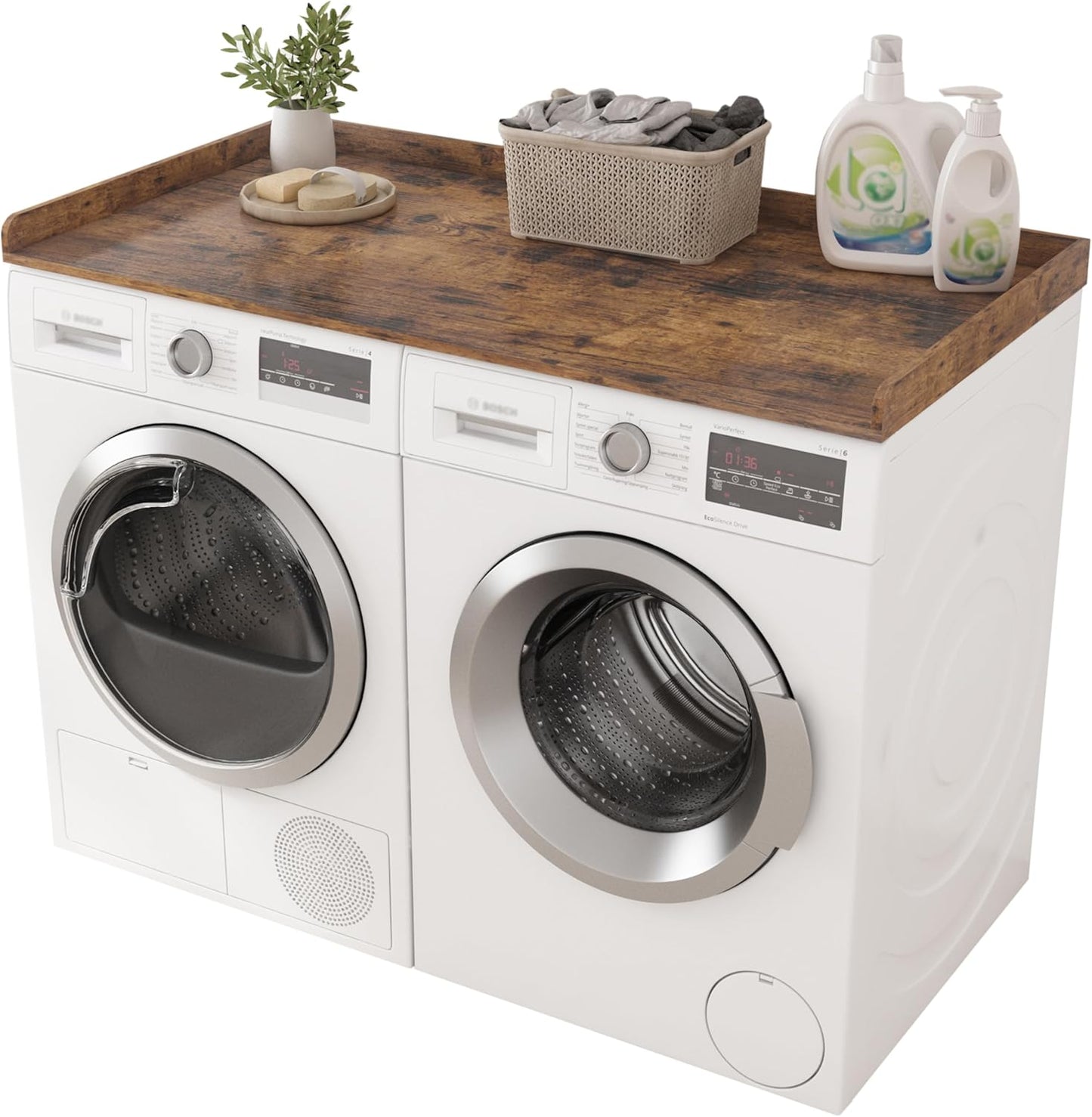 Piskyet Washer Dryer Countertop for Laundry Room Organization