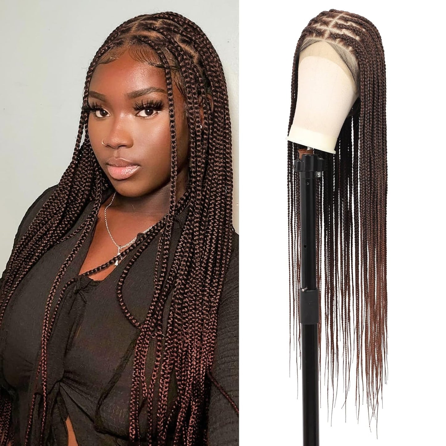 Brinbea 360 HD Lace Front Braided Wigs for Women - 36 in Style