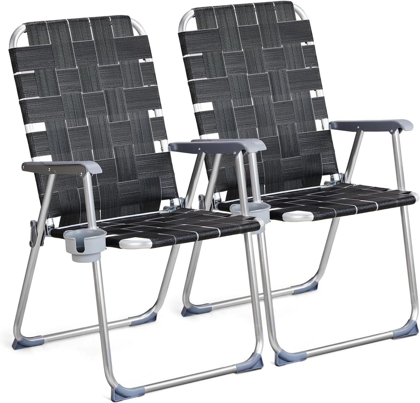 VINGLI Aluminum Patio Lawn Chairs Folding Set of 2 for Outdoor