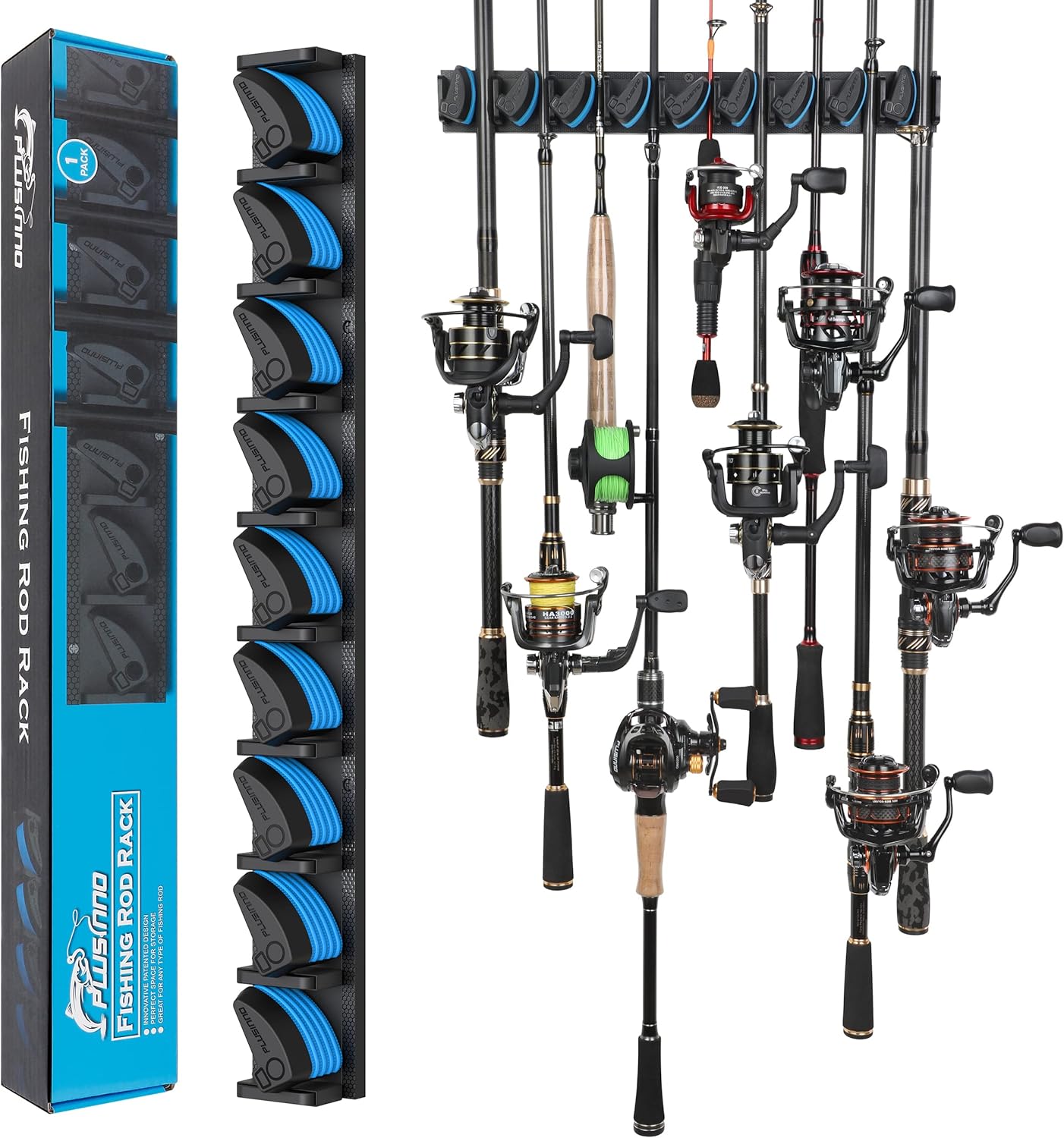 PLUSINNO Vertical Fishing Rod Holder - 9 Rods Capacity