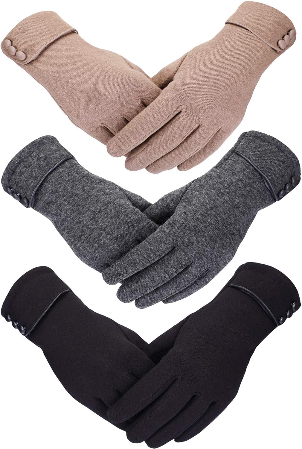 Patelai 3 Pairs Touchscreen Winter Gloves - Stay Warm & Connected!